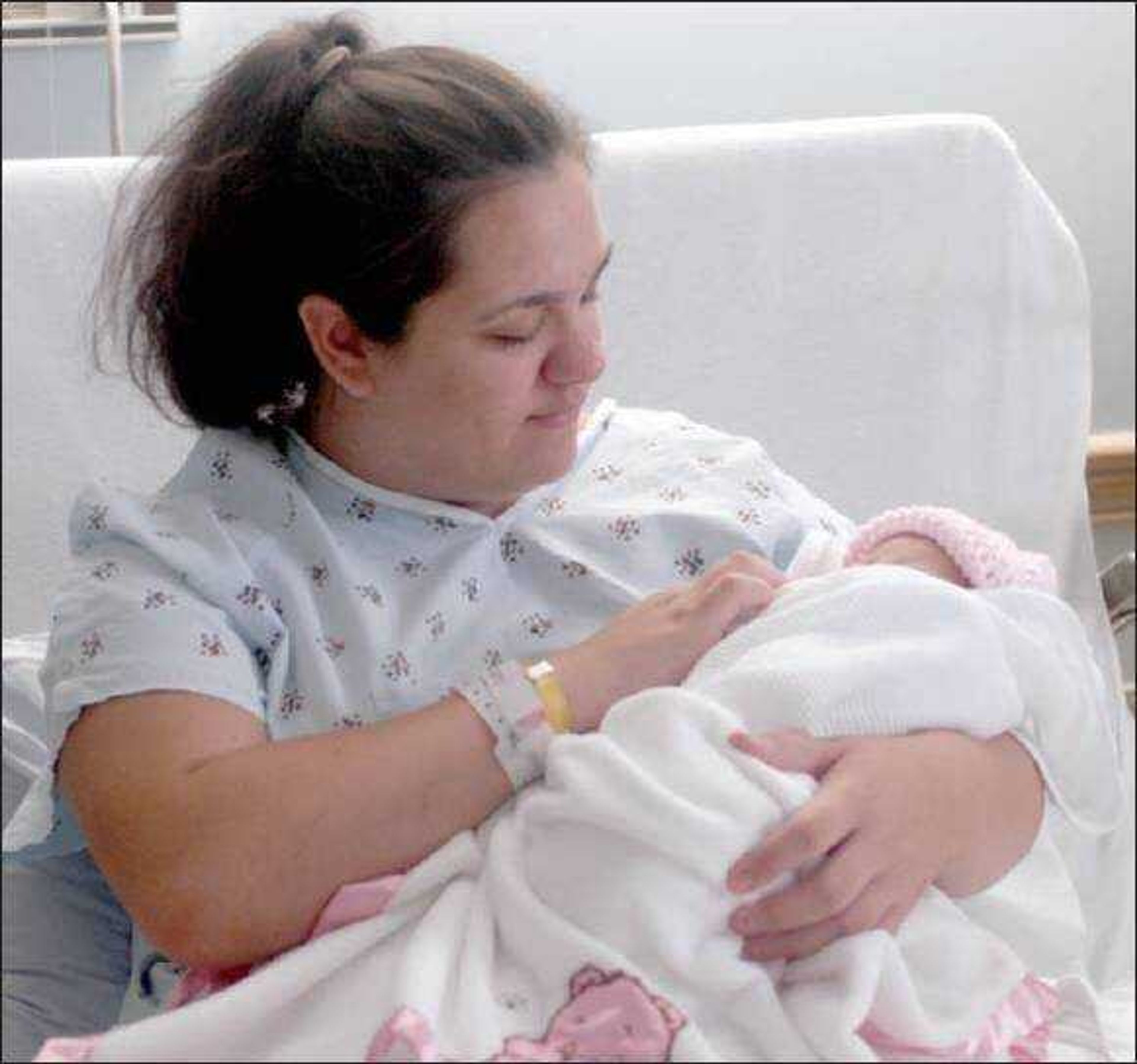 Nicole Sisk holds her newborn daughter, Amiyah Carter, on Friday at Missouri Delta Medical Center. The maternity ward is expecting a busy late October and early November. (Michelle Felter/Standard Democrat)