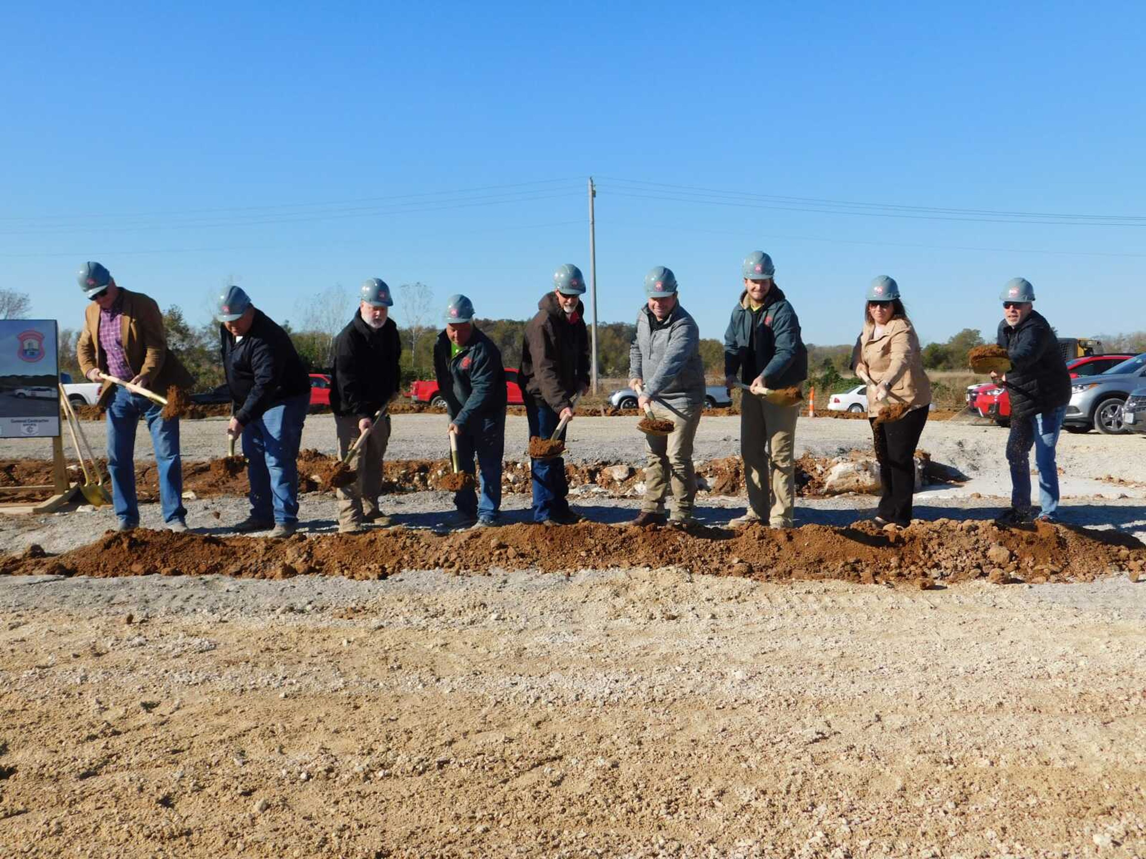 Numerous county officials and project leads dug the ceremonial first shovelful of dirt at the emergency operations center groundbreaking. It is scheduled to be fully operational within 12 to 18 months.