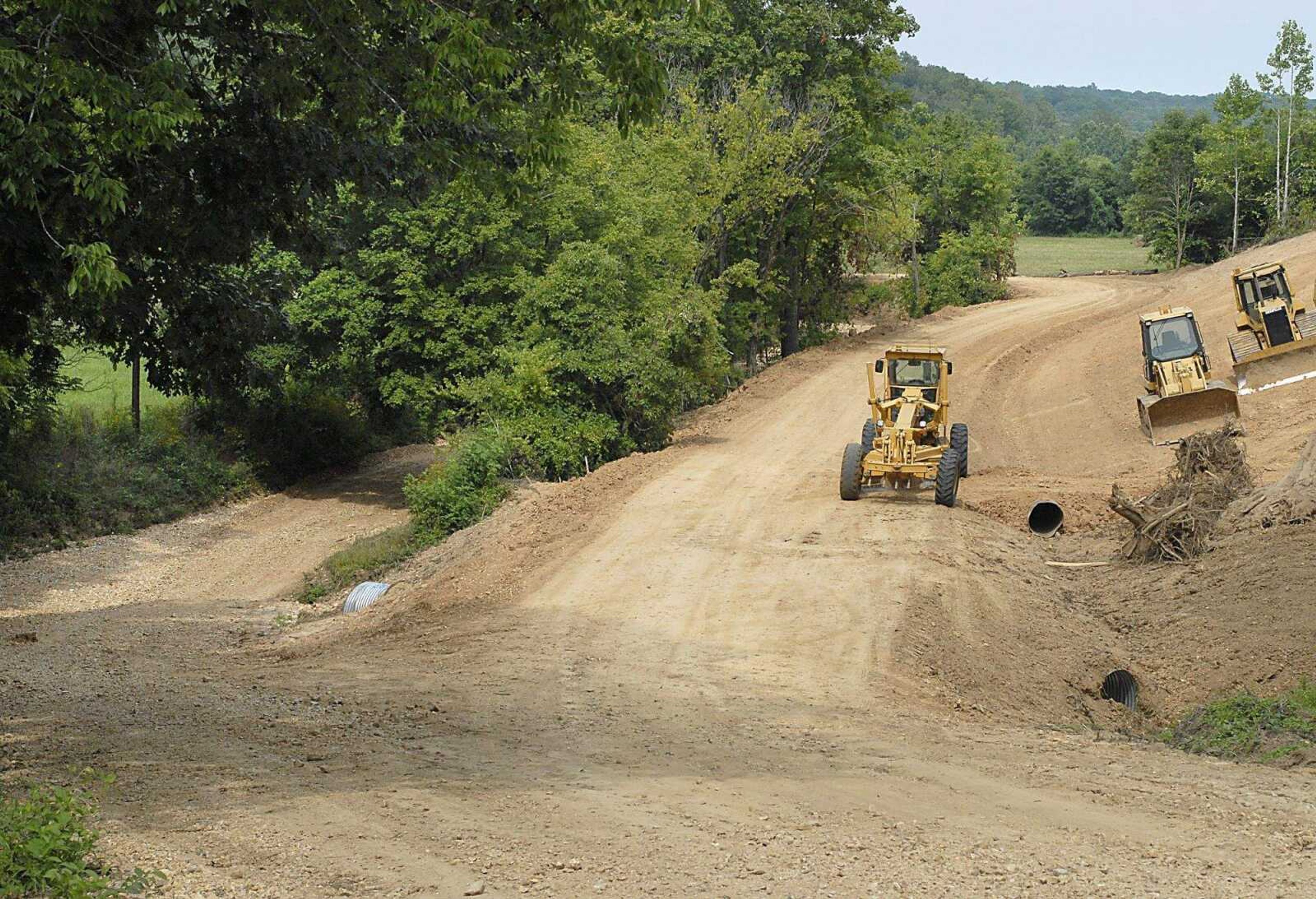 FRED LYNCH ~ flynch@semissourian.com
The redirected stretch of County Road 532, at right, looking east.