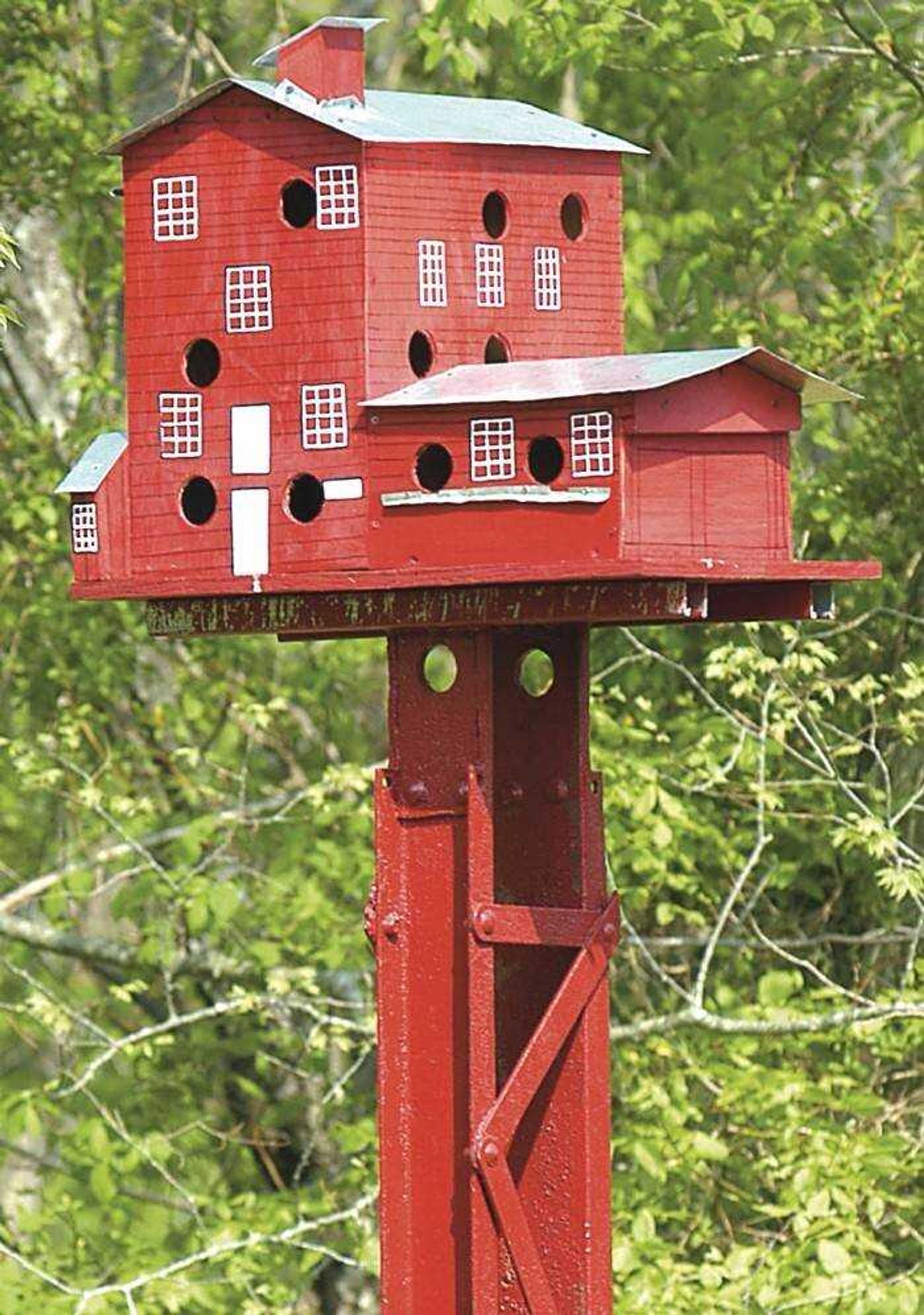 A bird house replica of the Old Appleton Mill was placed in the same area the mill once stood.