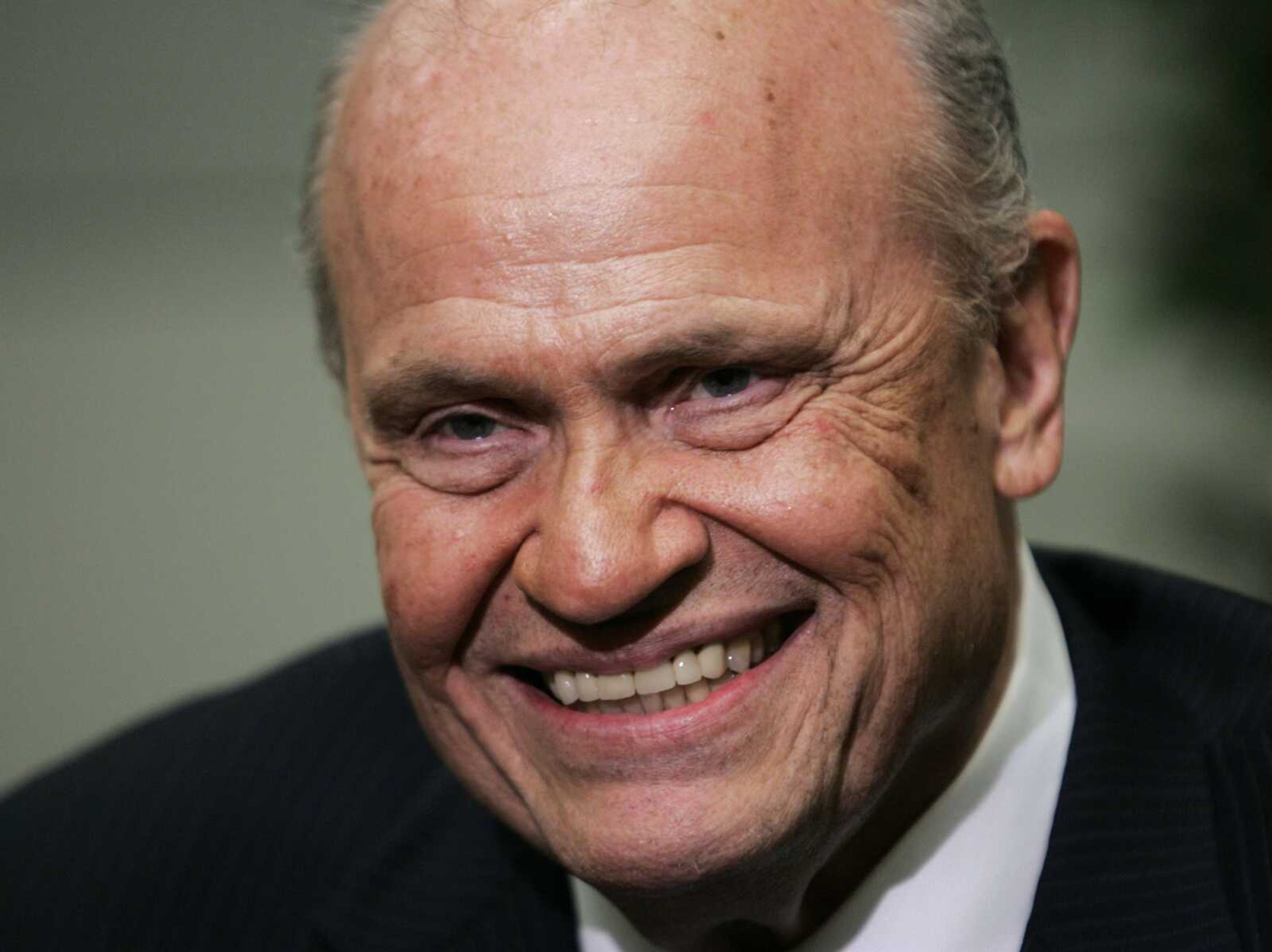 Fred Thompson speaks during a 2007 interview with the Associated Press before a fundraiser in Richmond, Virginia. Thompson, a folksy former Republican U.S. senator from Tennessee who appeared in feature films and television, including a role on "Law & Order," died Sunday, his family said. He was 73. (Steve Helber ~ Associated Press)