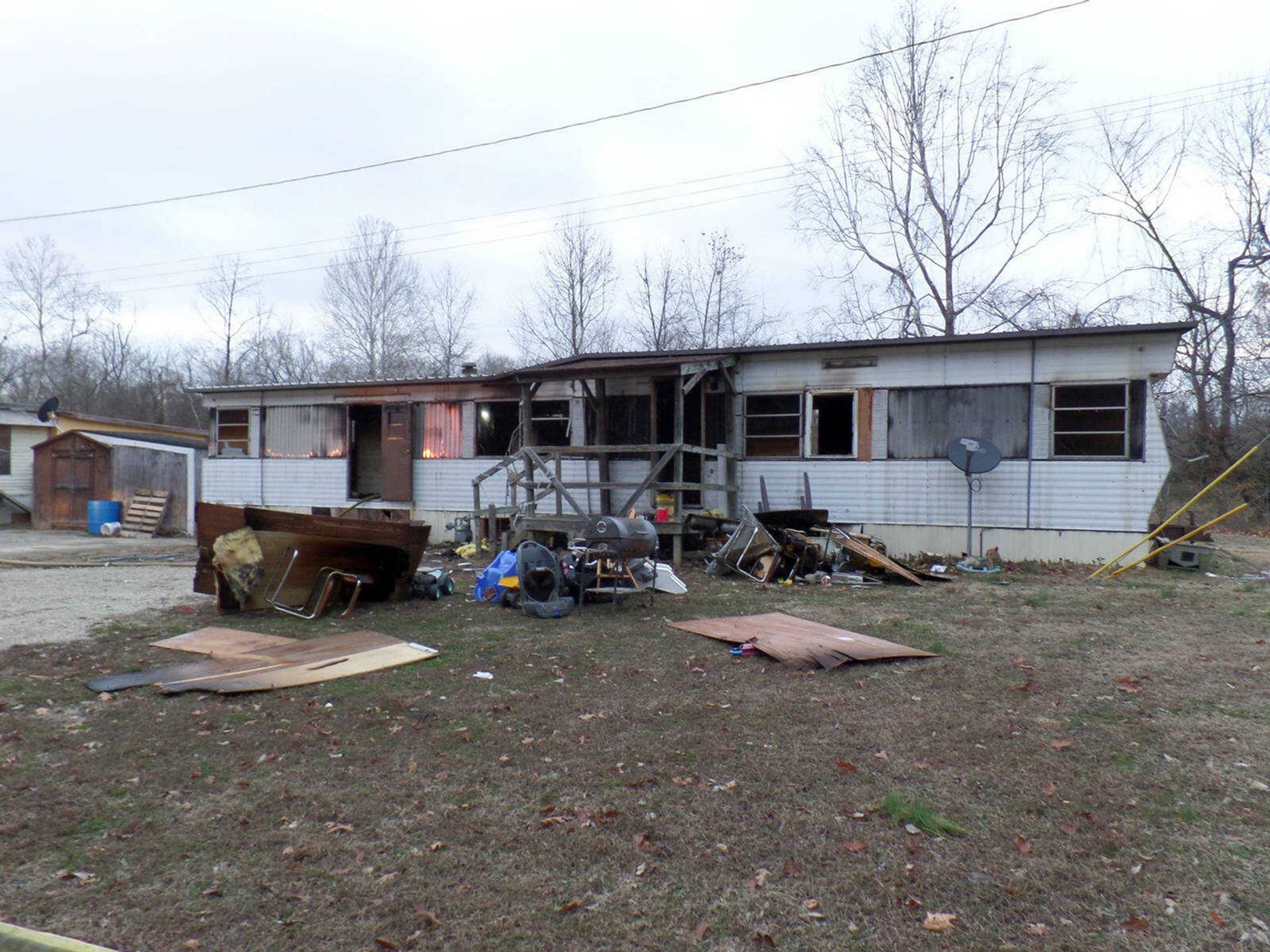 Fire destroyed a mobile home Sunday in Glen Allen belonging to David Shipley whose daughter lived there. (Submitted photo)