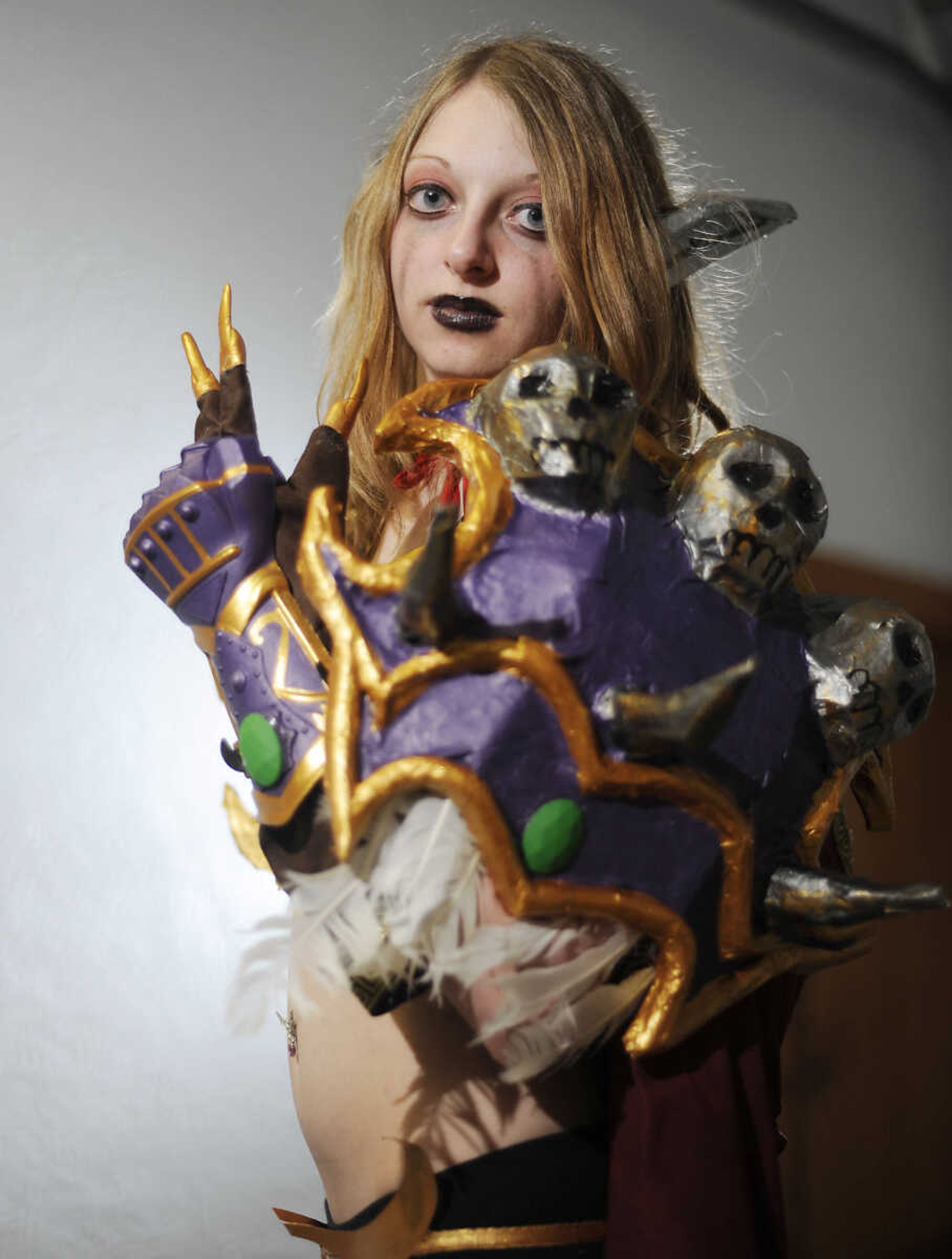 Amanda Bruns as Lady Sylvanas Windrunner from the World of Warcraft video games at the 2013 Cape Comic Con Saturday, April 20, at the Arena Building in Cape Girardeau. This is the eighth year for the annual event which featured artists, vendors, panel discussions and a costume party Saturdaynight. The three-day event is open Sunday from 11 a.m. to 5 p.m.