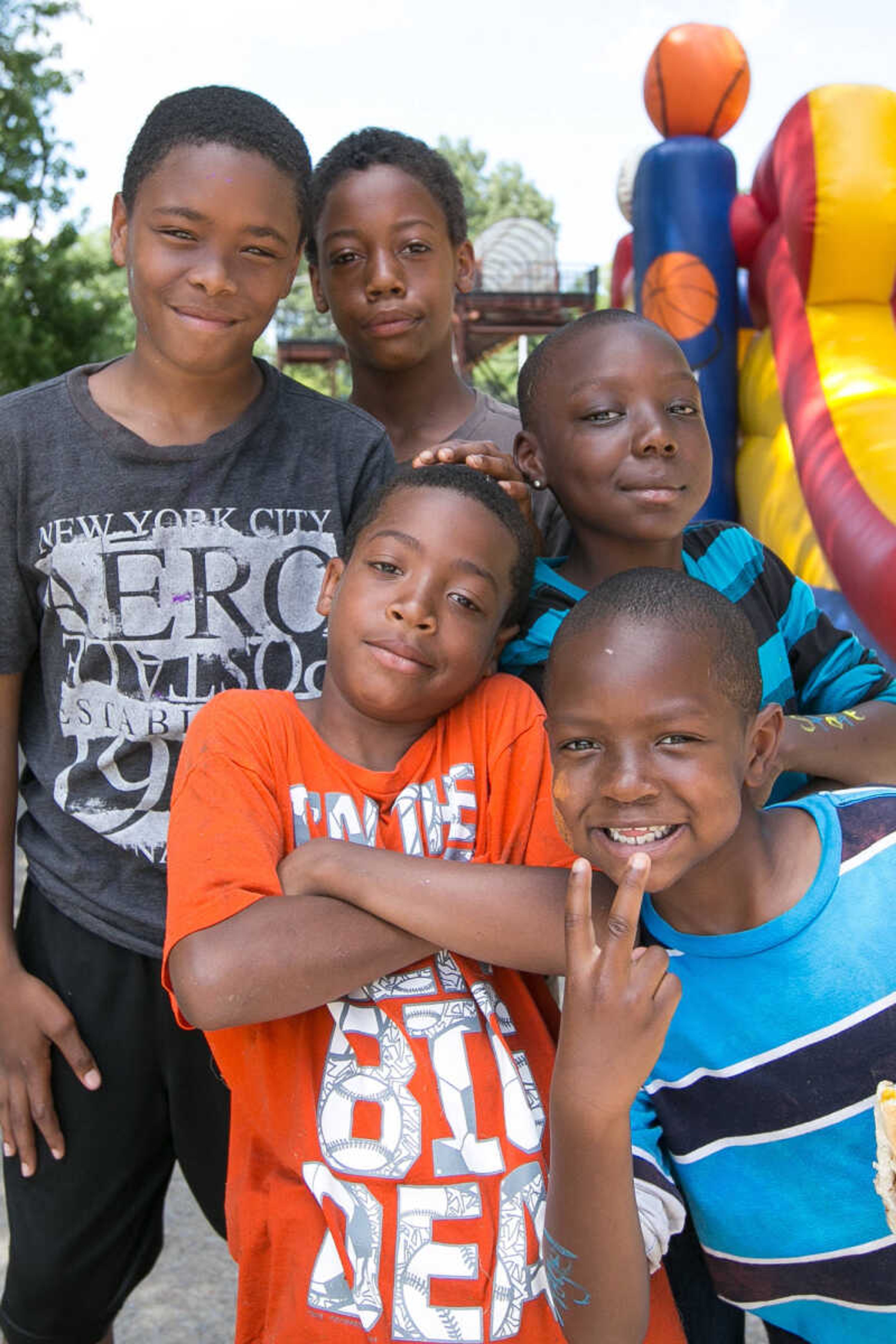 GLENN LANDBERG ~ glandberg@semissourian.com


Clayton Scott, left, Marquan Gray, Ja'keveion Simpson, Ketavio'n Dixon and Shalimar Ross pose for a photo during a block party in Cape Girardeau's ward 2 area, Saturday, June 20, 2015.