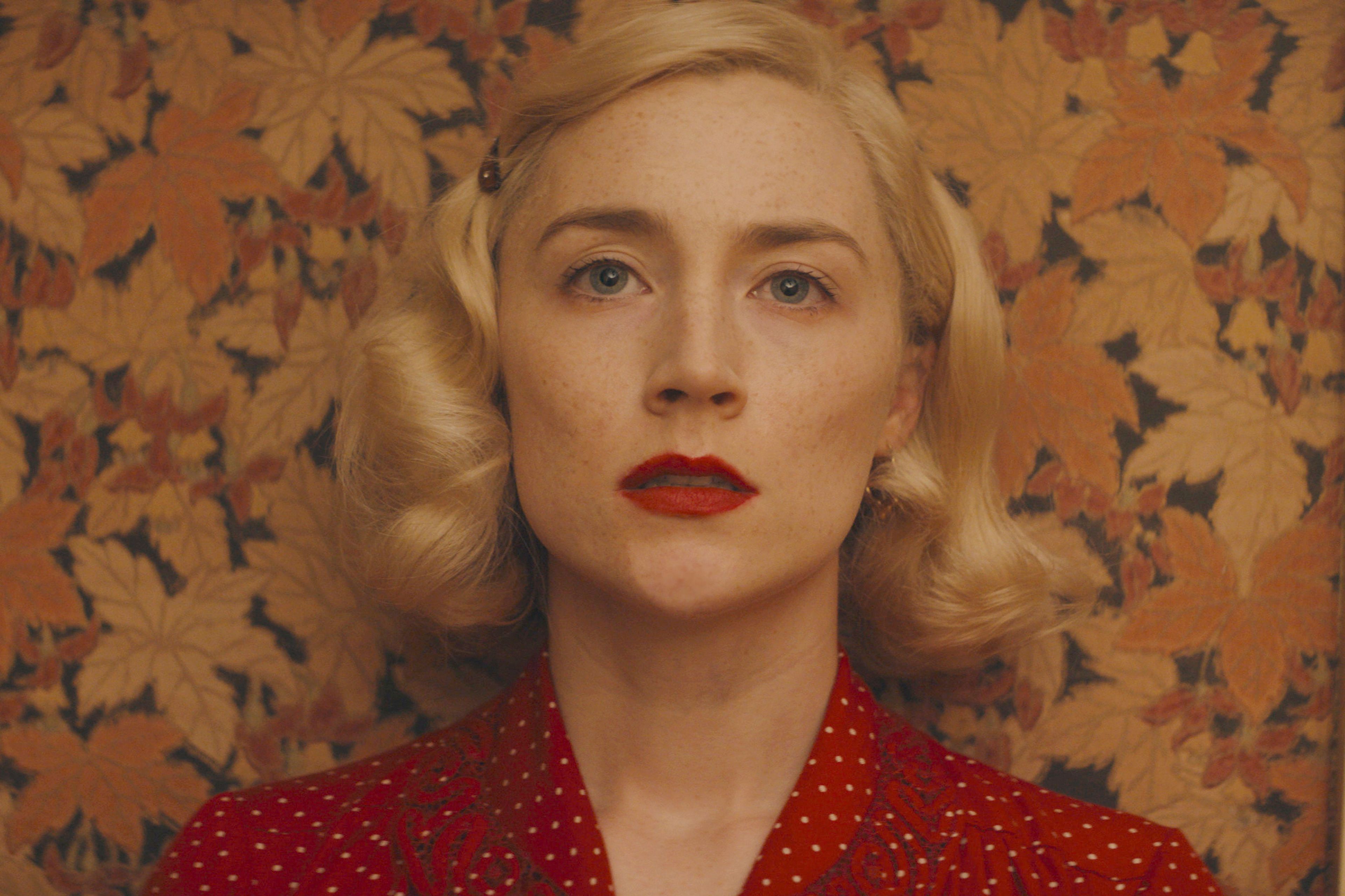 This image released by Apple TV+ shows Saoirse Ronan in a scene from "Blitz." (Apple TV+ via AP)