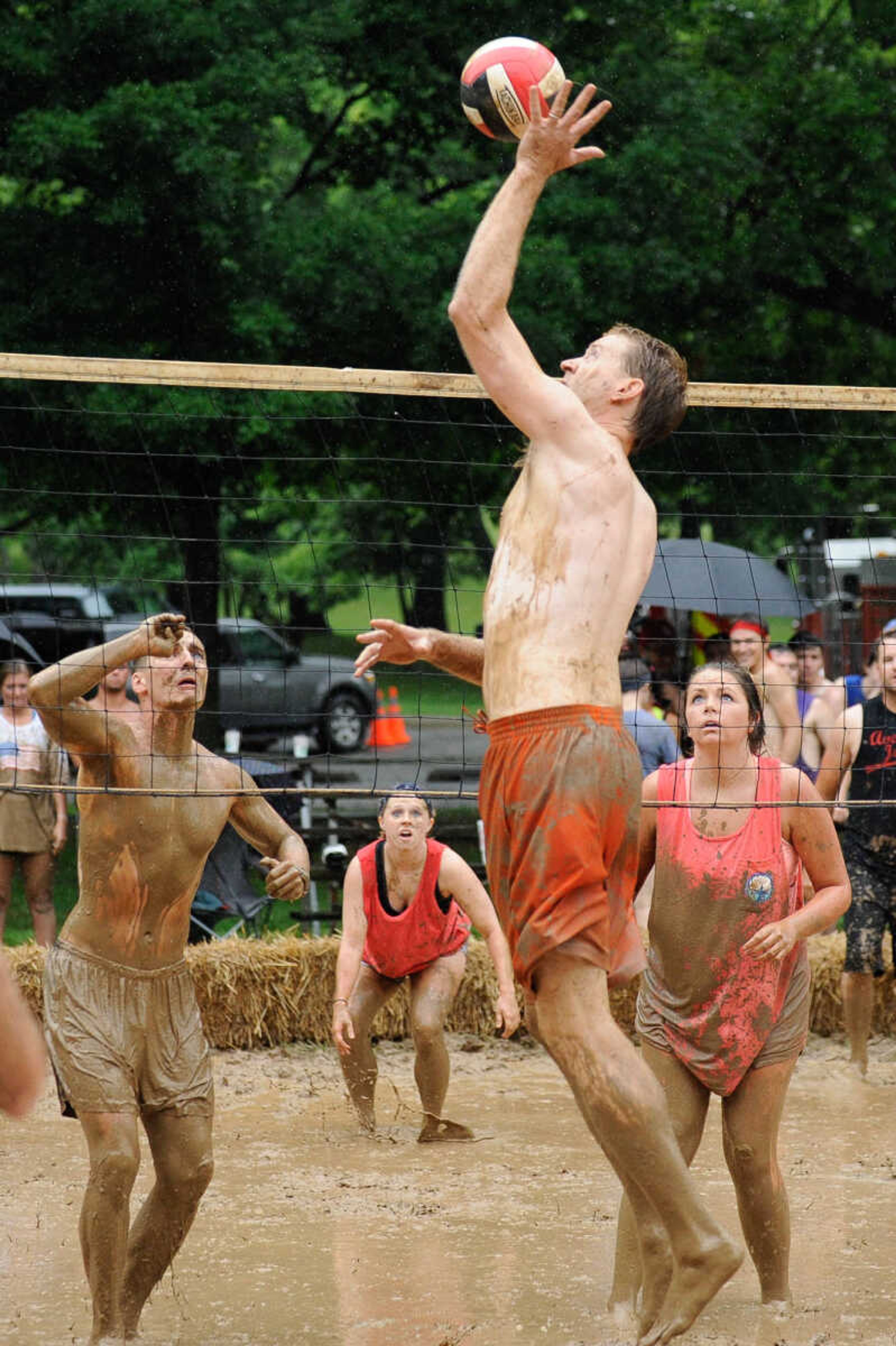 GLENN LANDBERG ~ glandberg@semissourian.com

Teams compete in the mud volleyball tournament during the Fourth of July celebration Monday, July 4, 2016 at Jackson City Park.