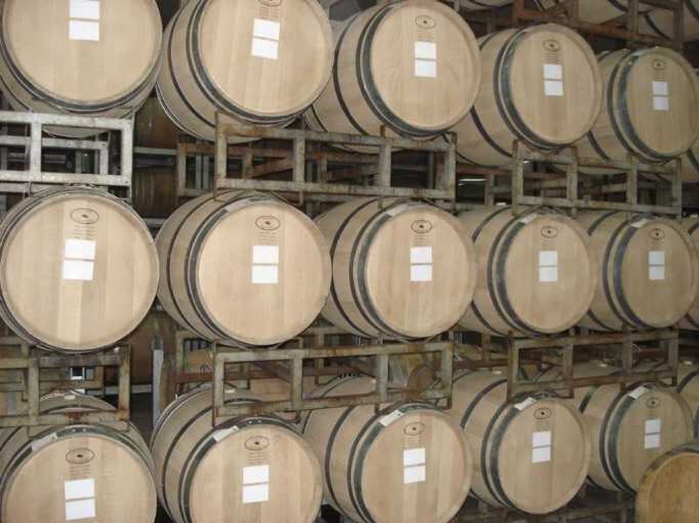 Barrels with the American oak staves made by the Perryville Stave Co. are seen in Chile.