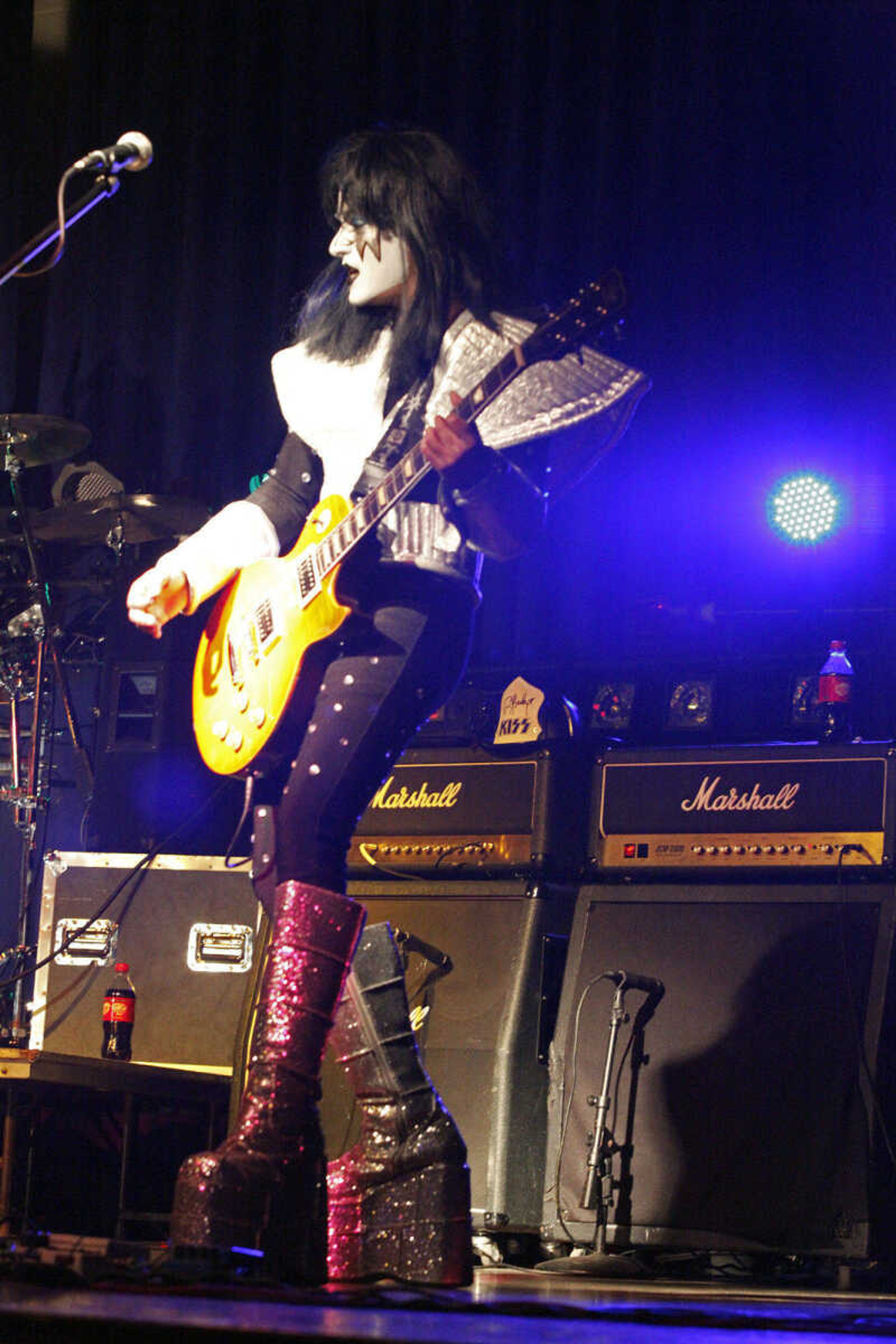 CHRIS MACKLER ~ photos@semissourian.com

KISSiT performs during the Kiss, AC/DC and Rod Stewart Tribute Concert held at the Arena Building on Saturday, Nov. 6, 2010, in Cape Girardeau.