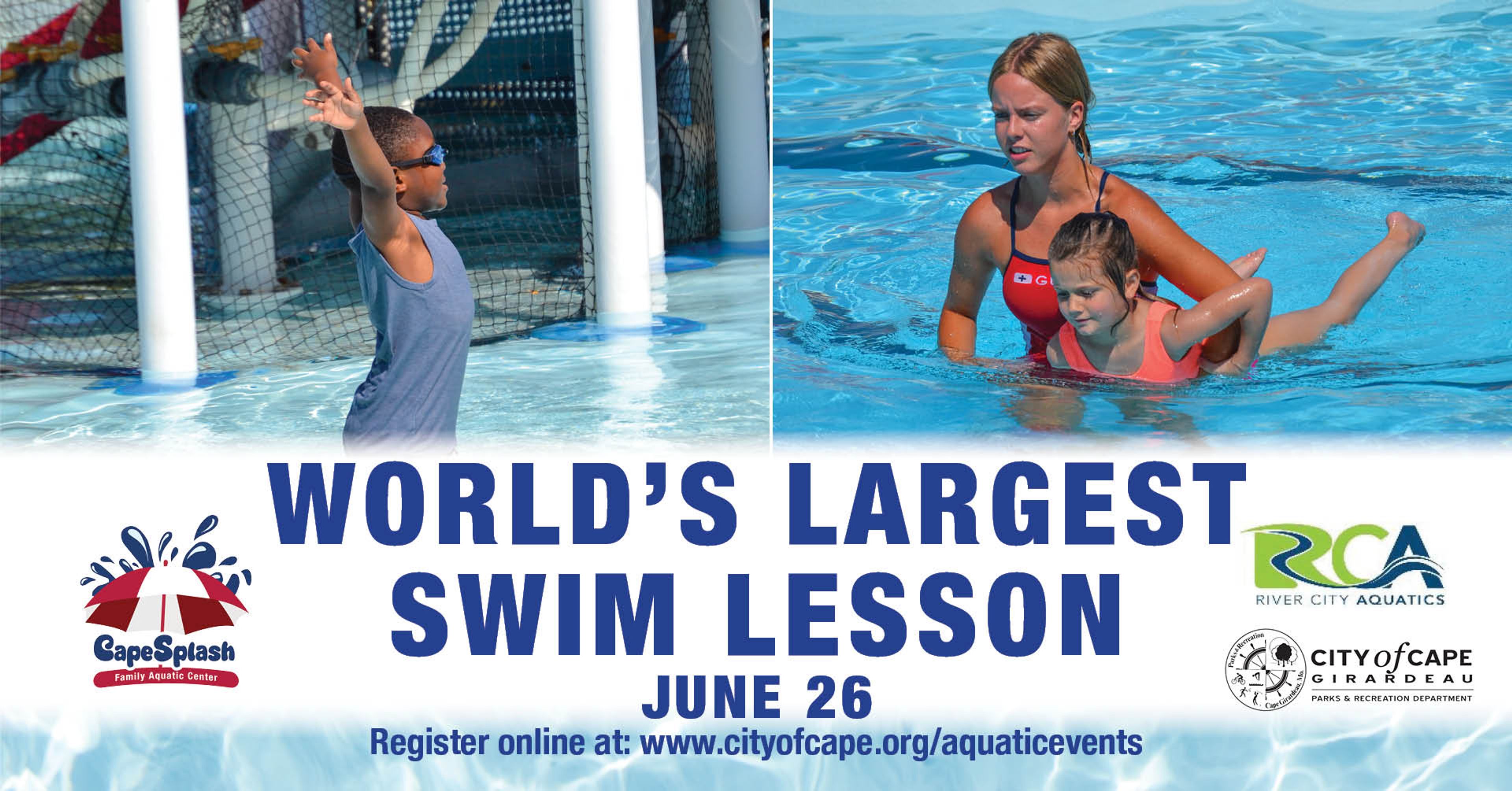 Cape Splash hosts free swim lesson for kids during global World's Largest Swim Lesson event  