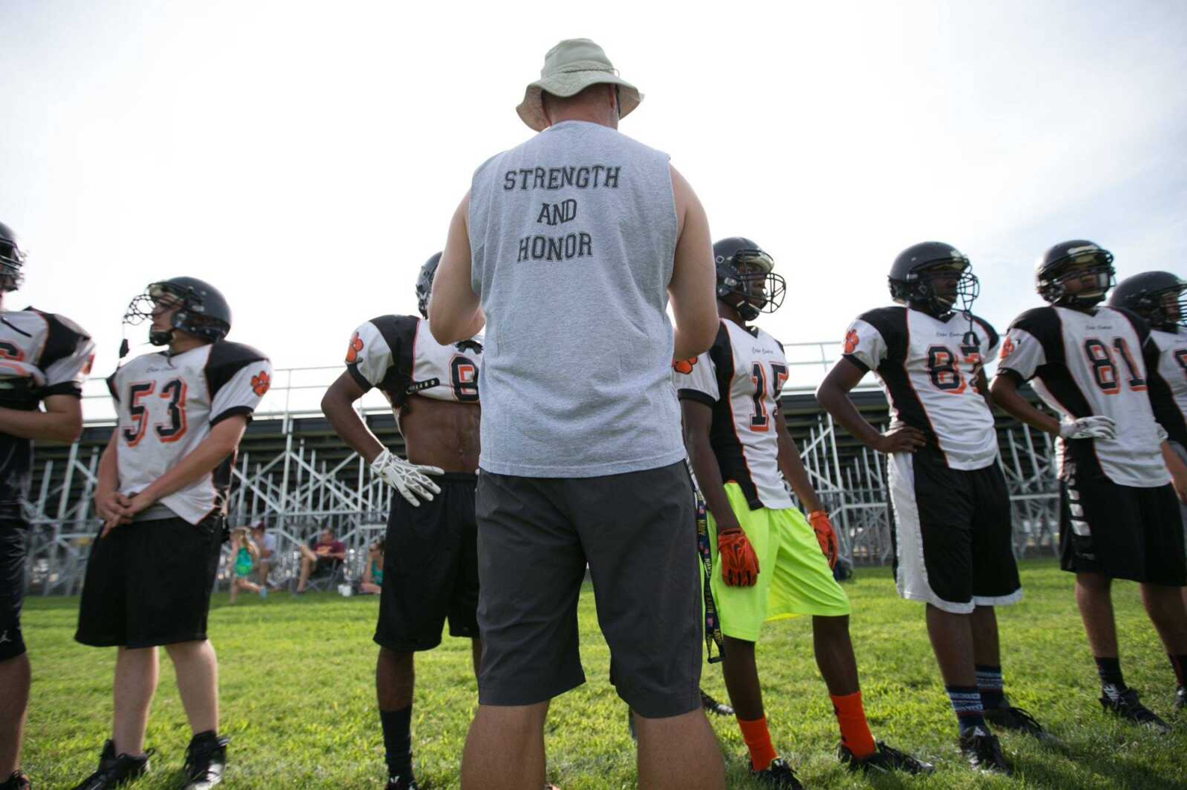 Cape Central football practice Wednesday, July 15, 2015. (Glenn Landberg)