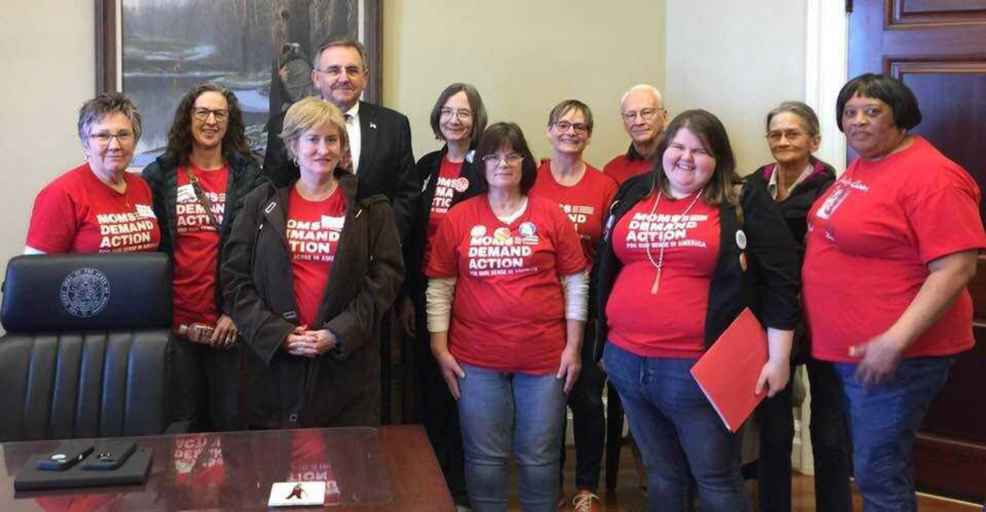 Area Moms Demand Action volunteers visited with Sen. Doug Libla of Poplar Bluff on Advocacy Day.