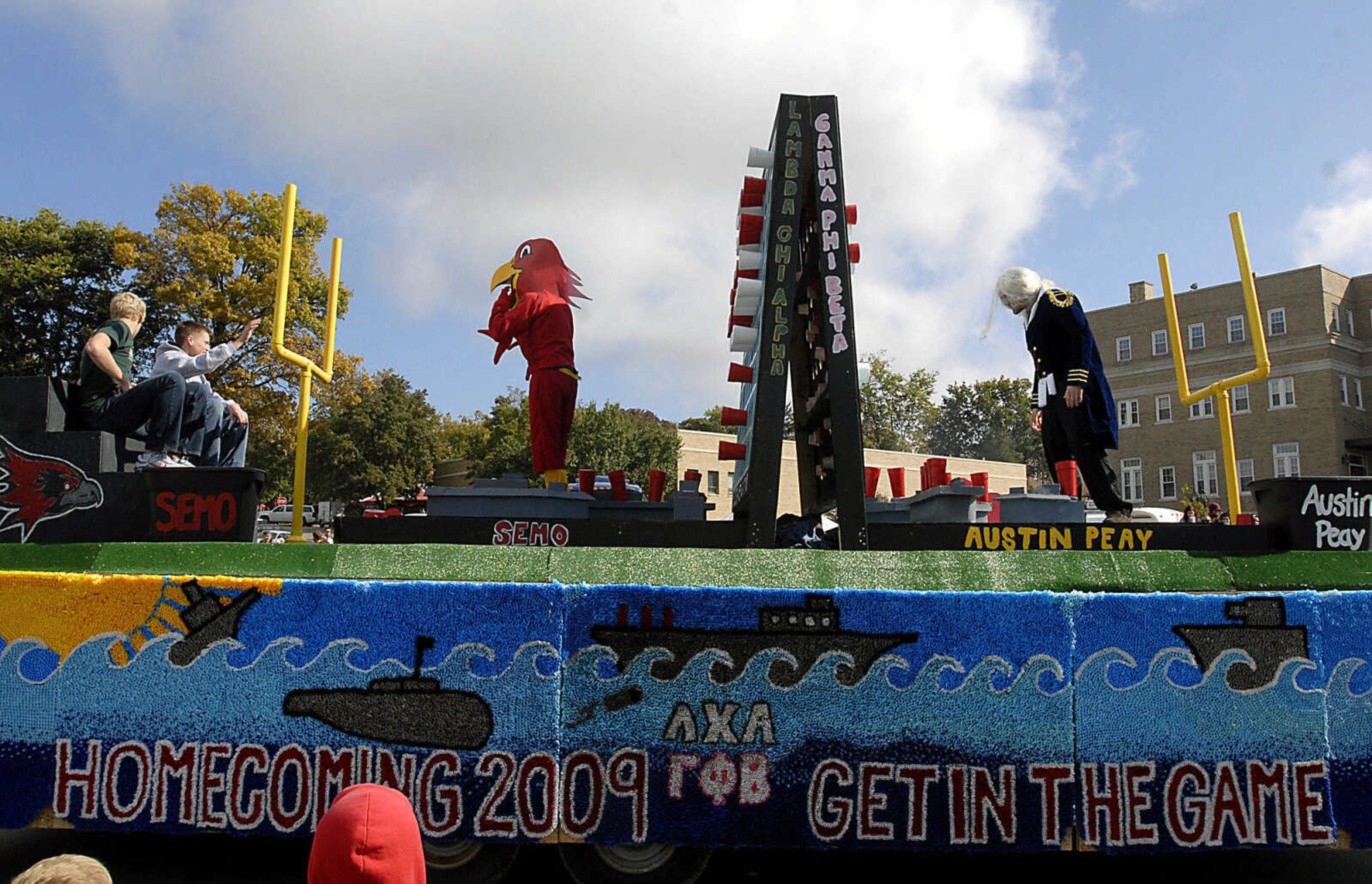 KIT DOYLE ~ kdoyle@semissourian.com
Floats have board game themes Saturday morning, October 10, 2009, during the Southeast Missouri State Homecoming parade along Broadway in Cape Girardeau.