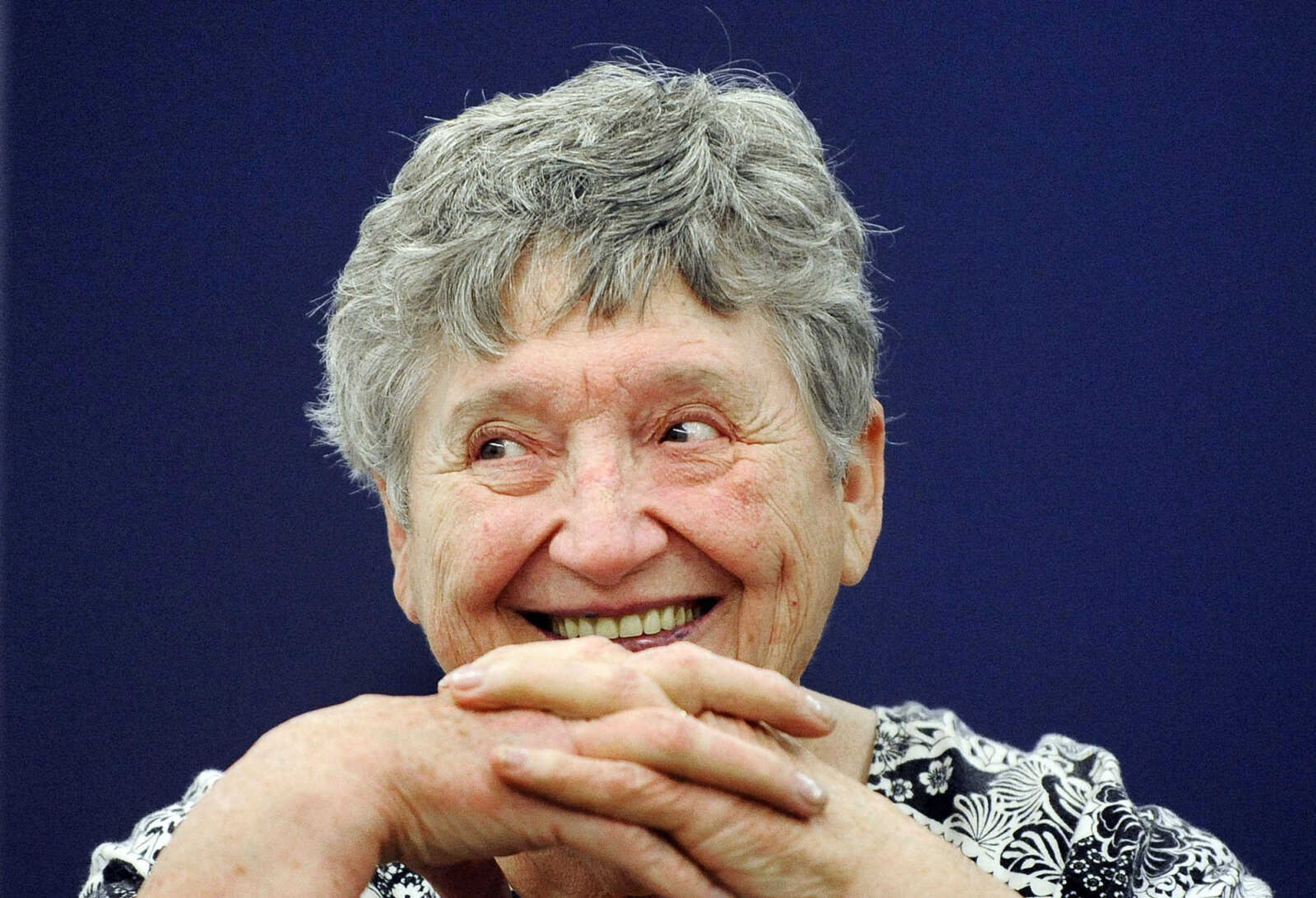 LAURA SIMON ~ lsimon@semissourian.com

A smile spreads across Barbara Crane's face as she participates in a laughter yoga class on Tuesday, March 15, 2016, at Riverside Regional Library in Jackson.