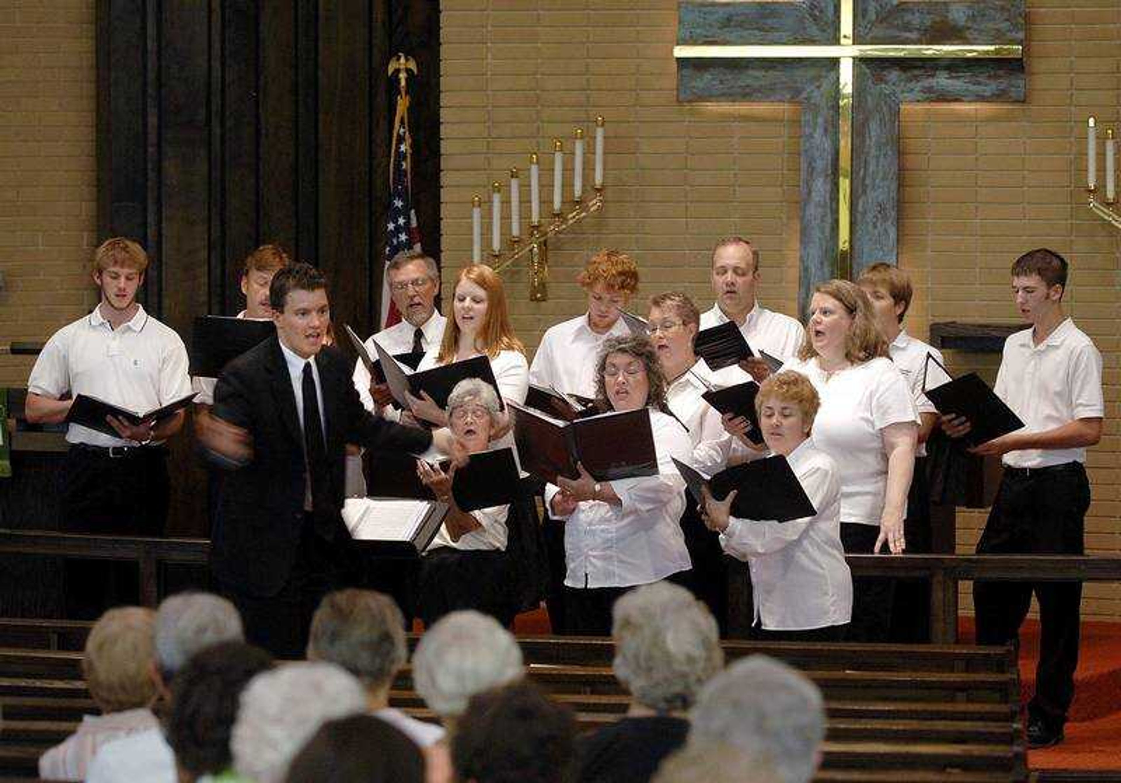 FRED LYNCH ~ flynch@semissourian.com
Tyson Wunderlich directed the Perry County Lutheran Chorale in a concert Thursday at Immanuel Lutheran Church in Perryville, Mo. The group will present the program "Praise to Our Shepherd! Praise to Our King!" on a tour.