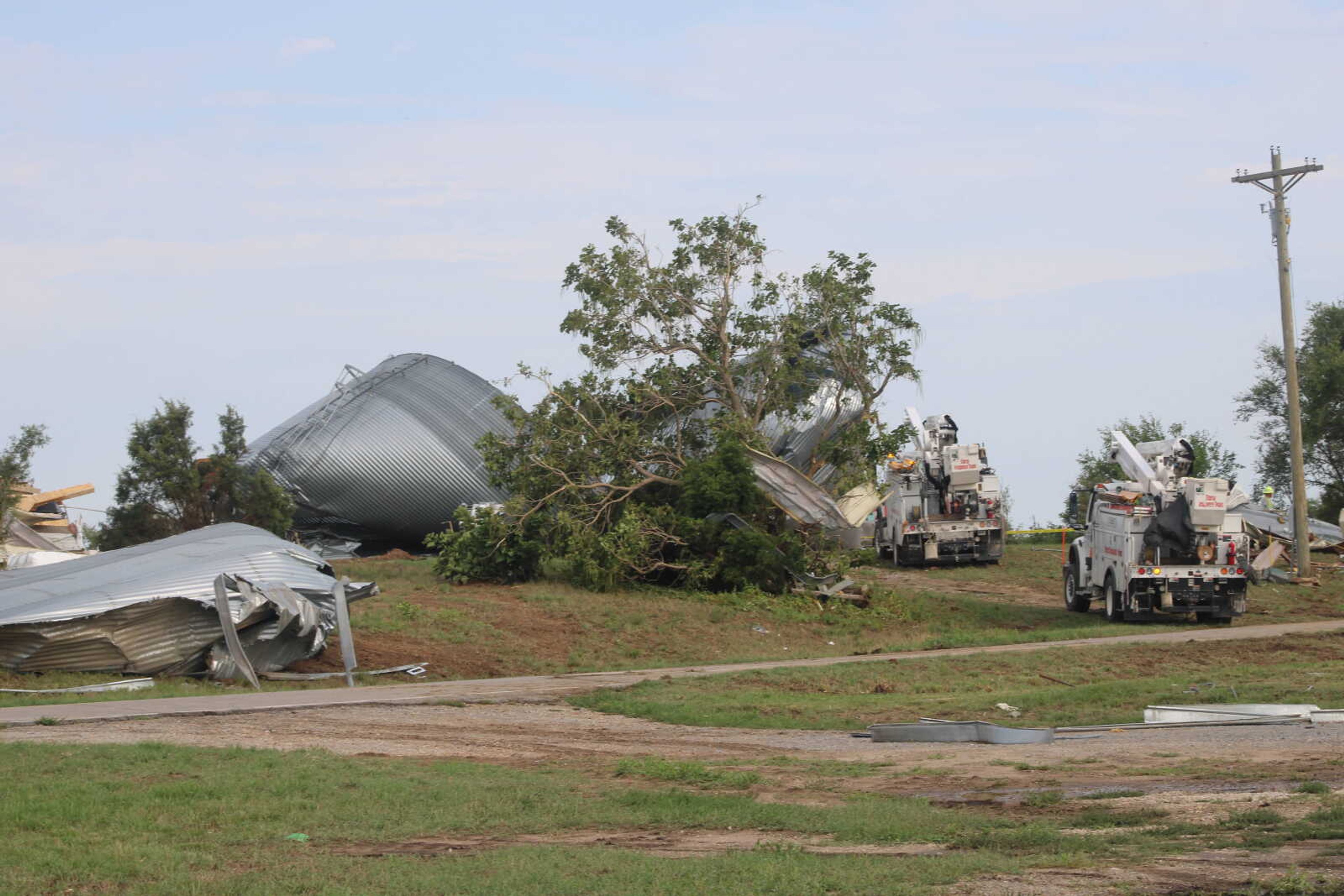 Damage from storm at the intersection of Hwy O and CR 532