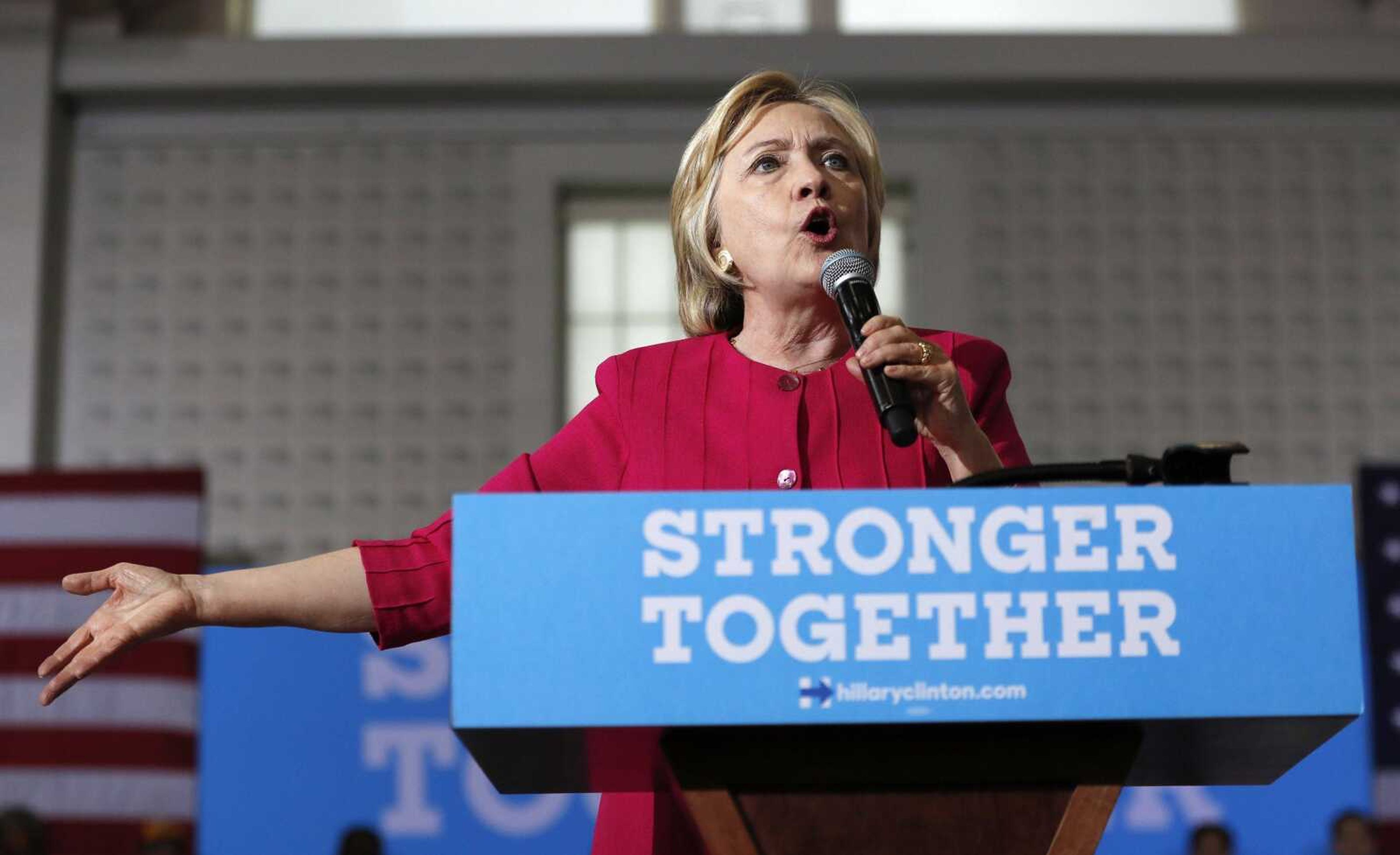 Democratic presidential candidate Hillary Clinton speaks Aug. 16 in Philadelphia. More than half the people outside the government who met with Hillary Clinton while she was secretary of state gave money personally or through companies or groups to the Clinton Foundation.