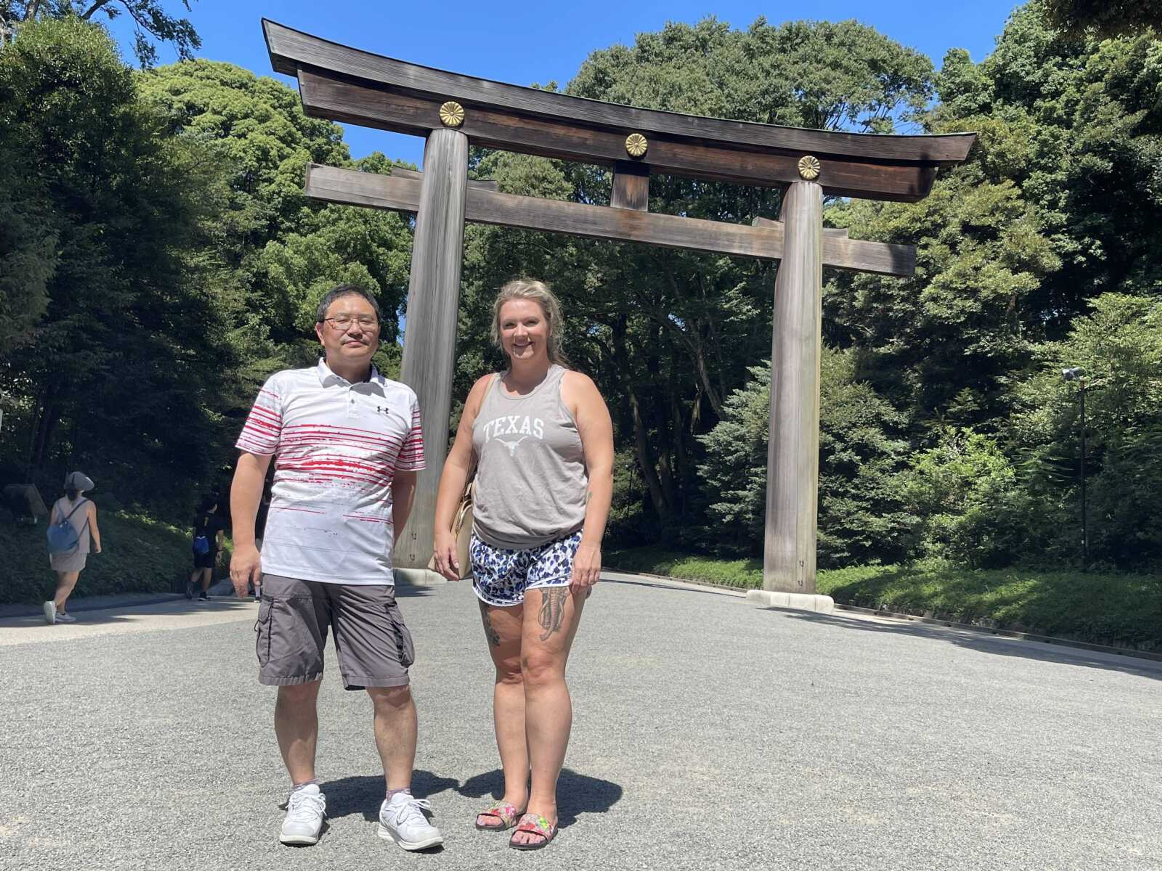 Kitrina Prino and her colleague from BioKyowa explore sites in Japan while on a work trip. This was the first time Prino traveled abroad. 