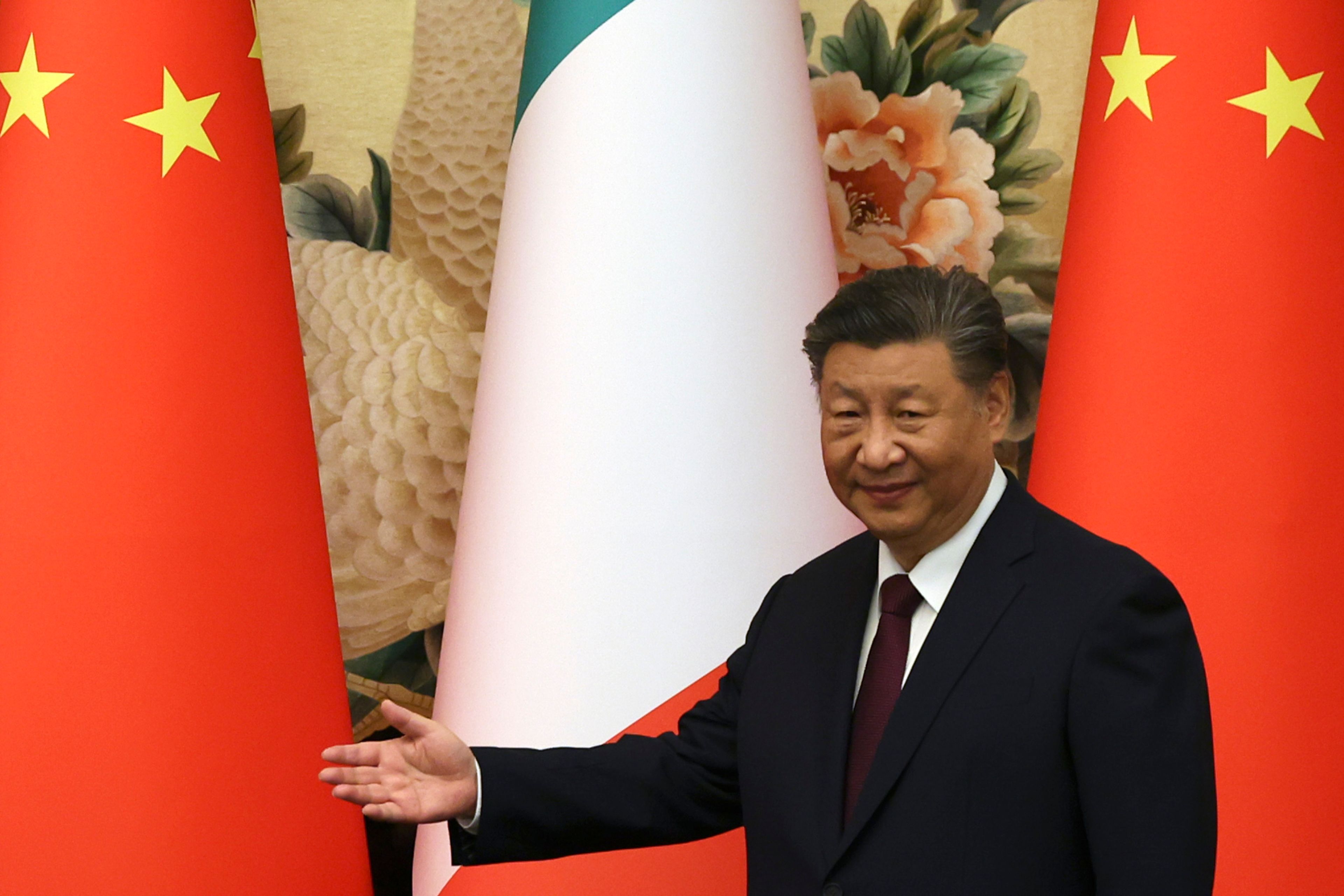 Chinese President Xi Jinping arrives at a signing ceremony at the Great Hall of the People in Beijing, Friday, Nov. 8, 2024. (Florence Lo/Pool Photo via AP)