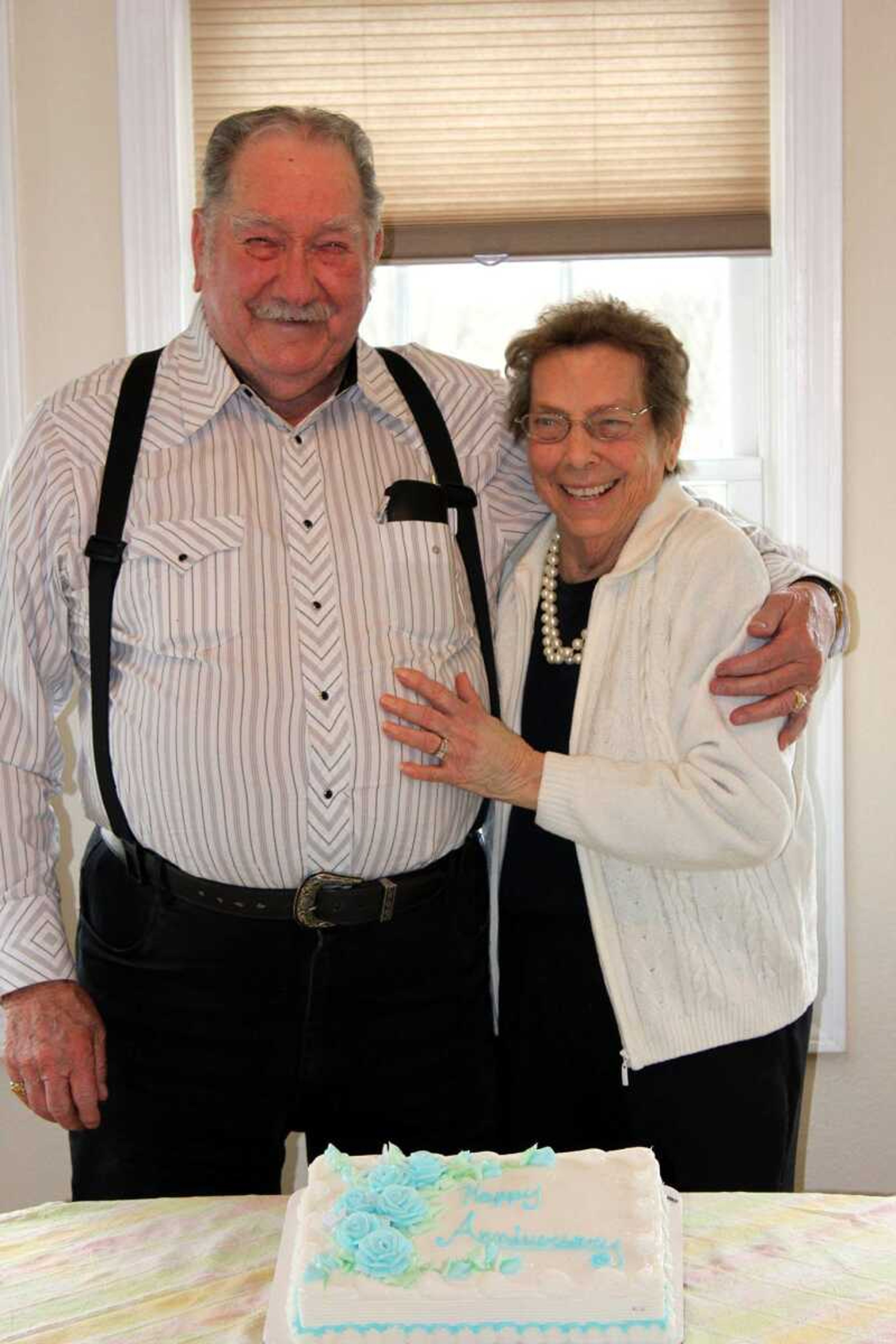 In this undated photo, John Blankenship, left, celebrates his wedding anniversary with wife Marilyn.