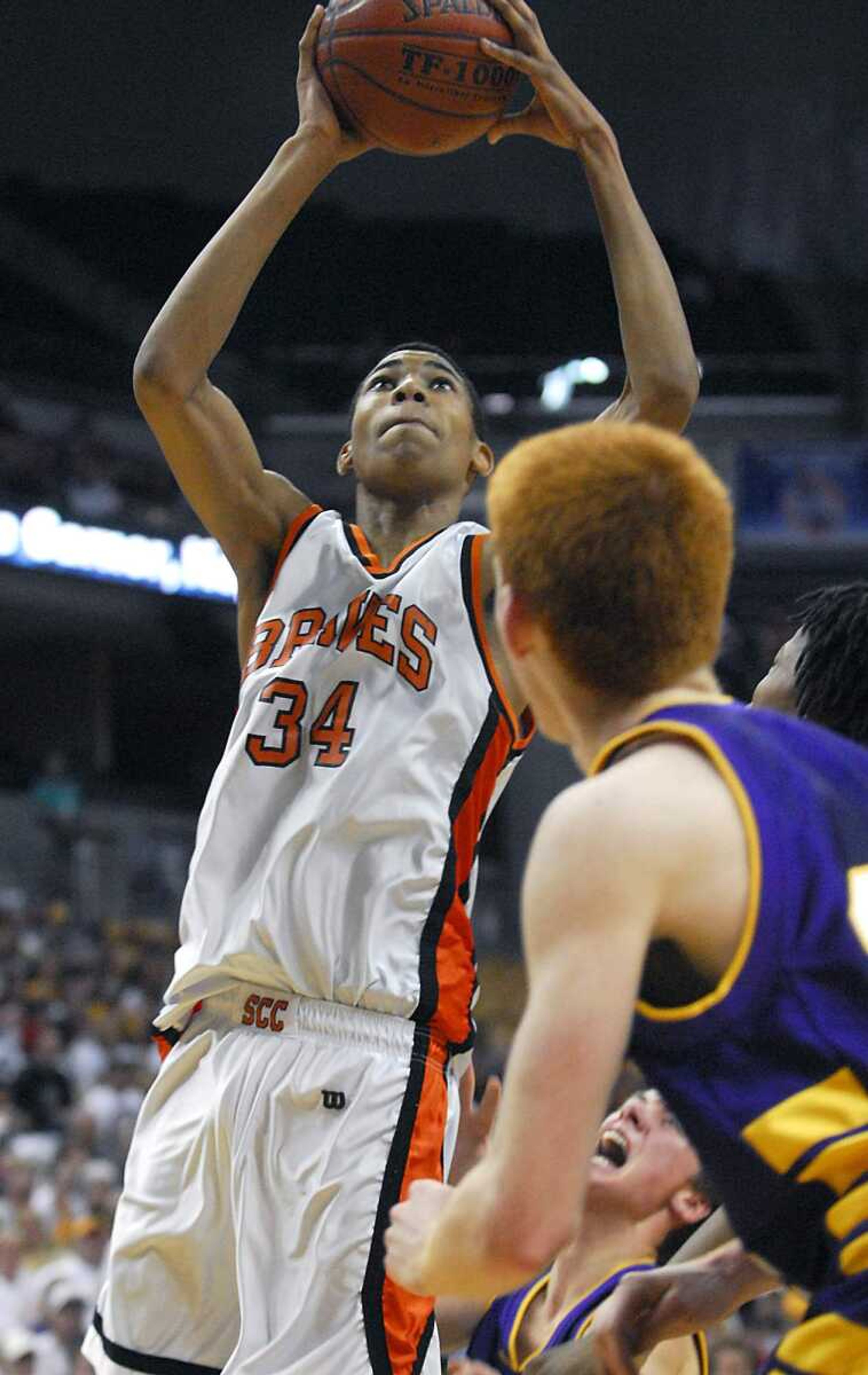 KIT DOYLE ~ kdoyle@semissourian.com
Braves sophomore Otto Porter shoots Saturday, March 21, 2009, at Mizzou Arena.