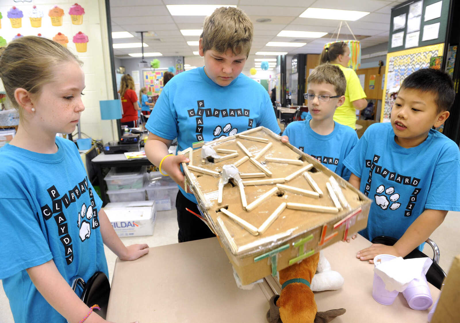 Cardboard arcade at Clippard School