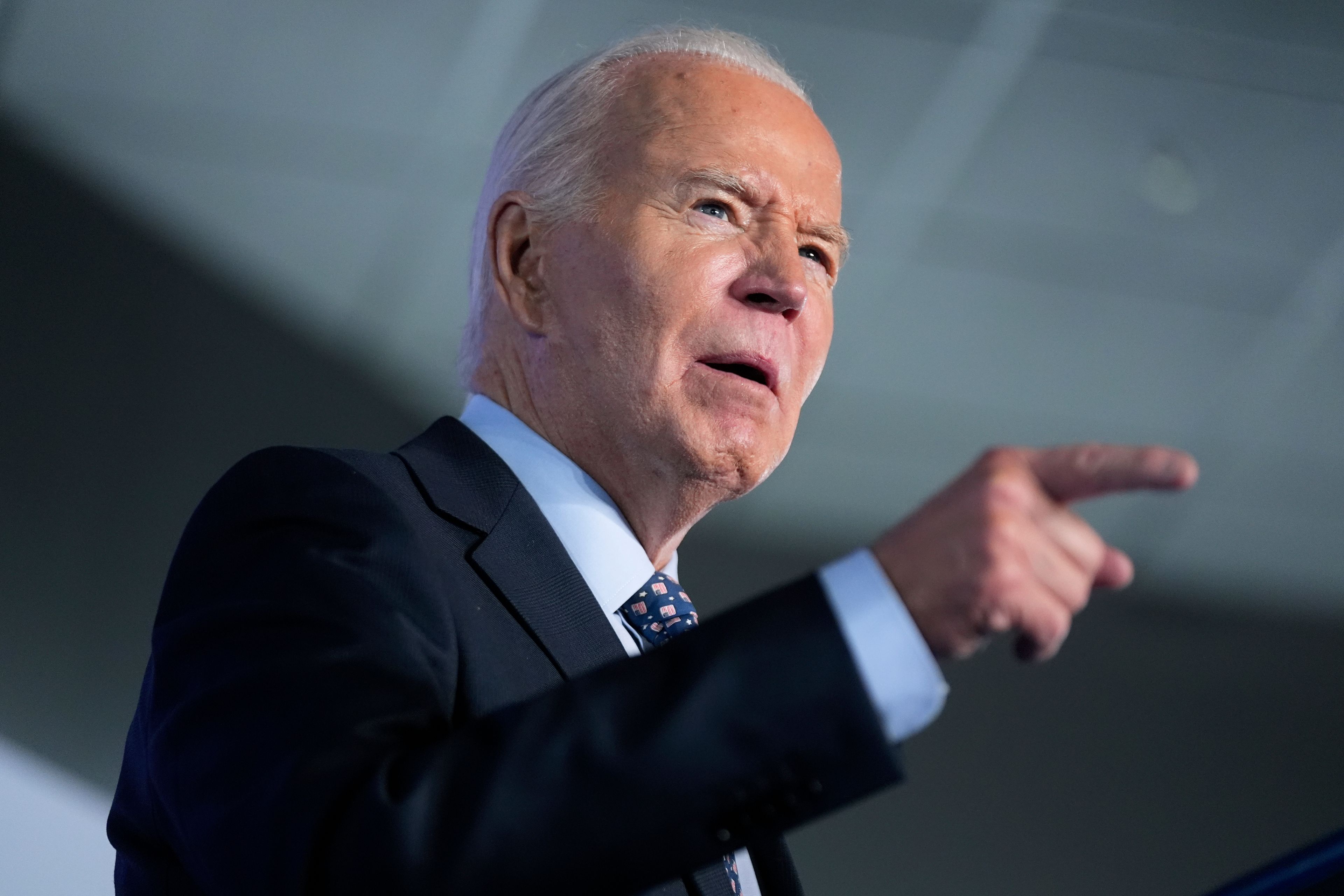 President Joe Biden speaks to union laborers about his administration's support for unions in Philadelphia, Friday, Nov. 1, 2024. (AP Photo/Manuel Balce Ceneta)