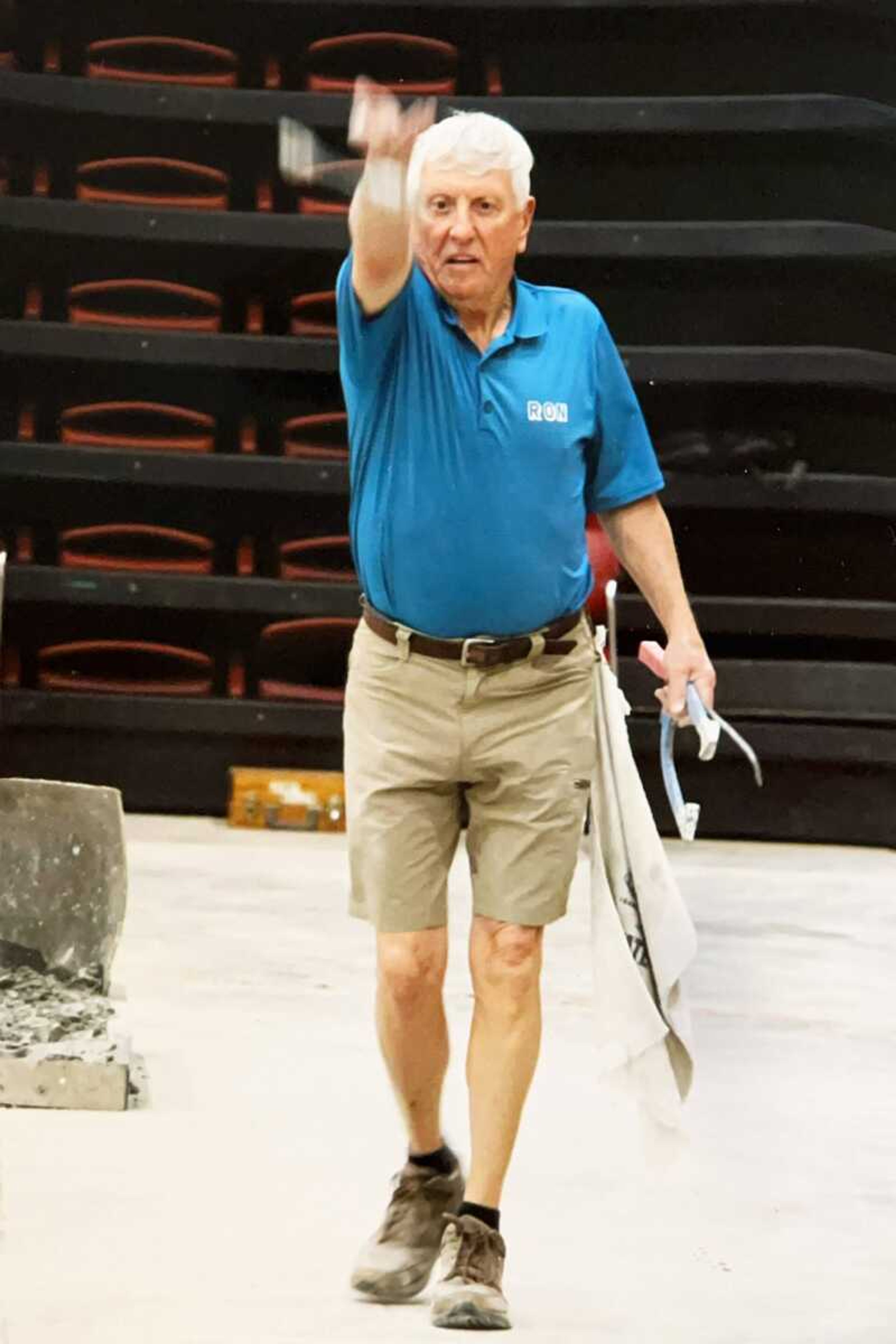 Ronnie LeGrand competes at the Missouri State Horseshoe Tournament in Lebanon, Missouri, in 2021. LeGrand will be inducted into Missouri's Horseshoe Pitching Hall of Fame in September 2023.
