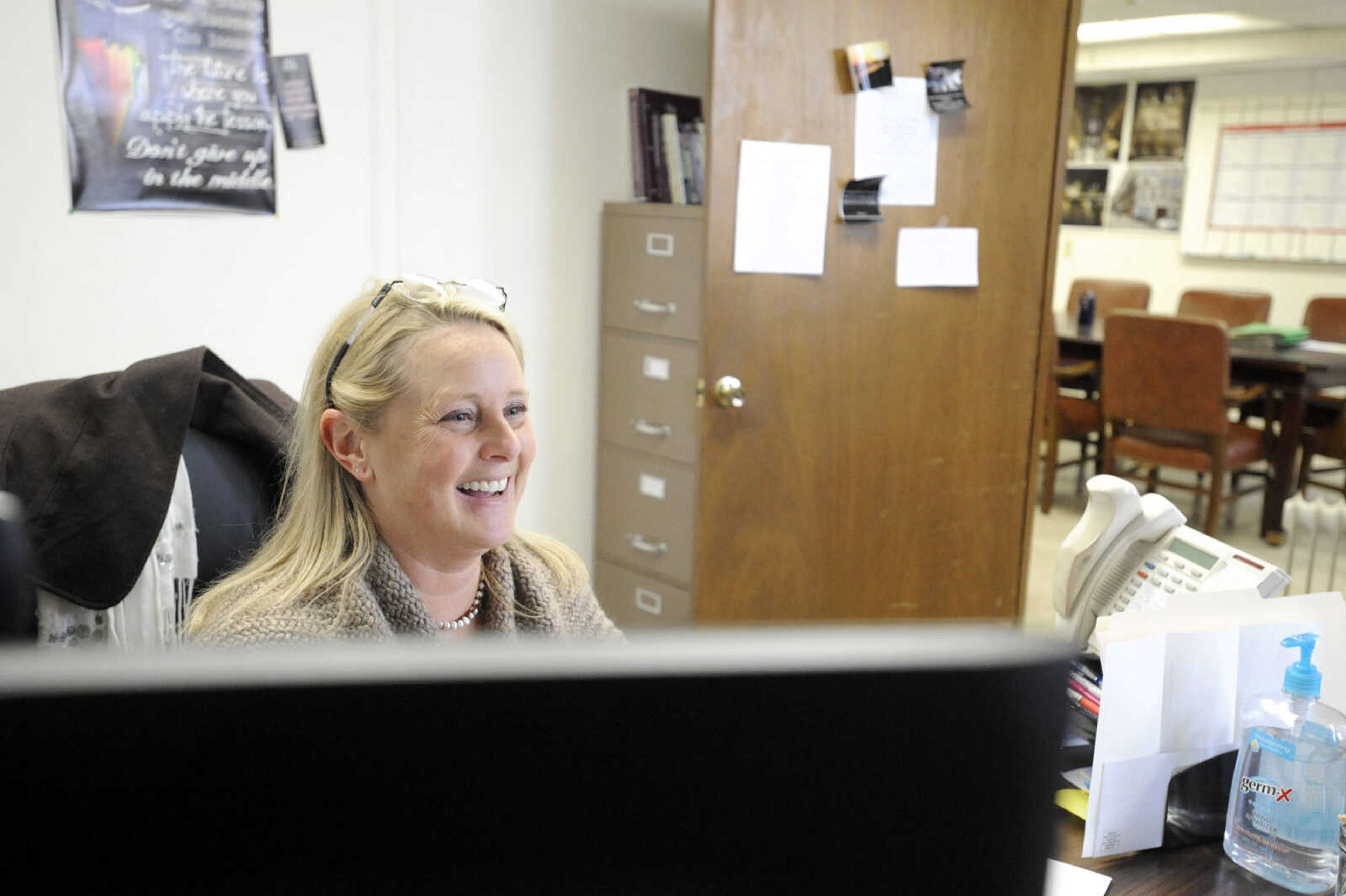 LAURA SIMON ~ lsimon@semissourian.com

Sheila Sauer, drug court administrator, sits in her office on the lower level of the Cape Girardeau County Courthouse in Jackson, Missouri, Wednesday, Feb. 18, 2015.