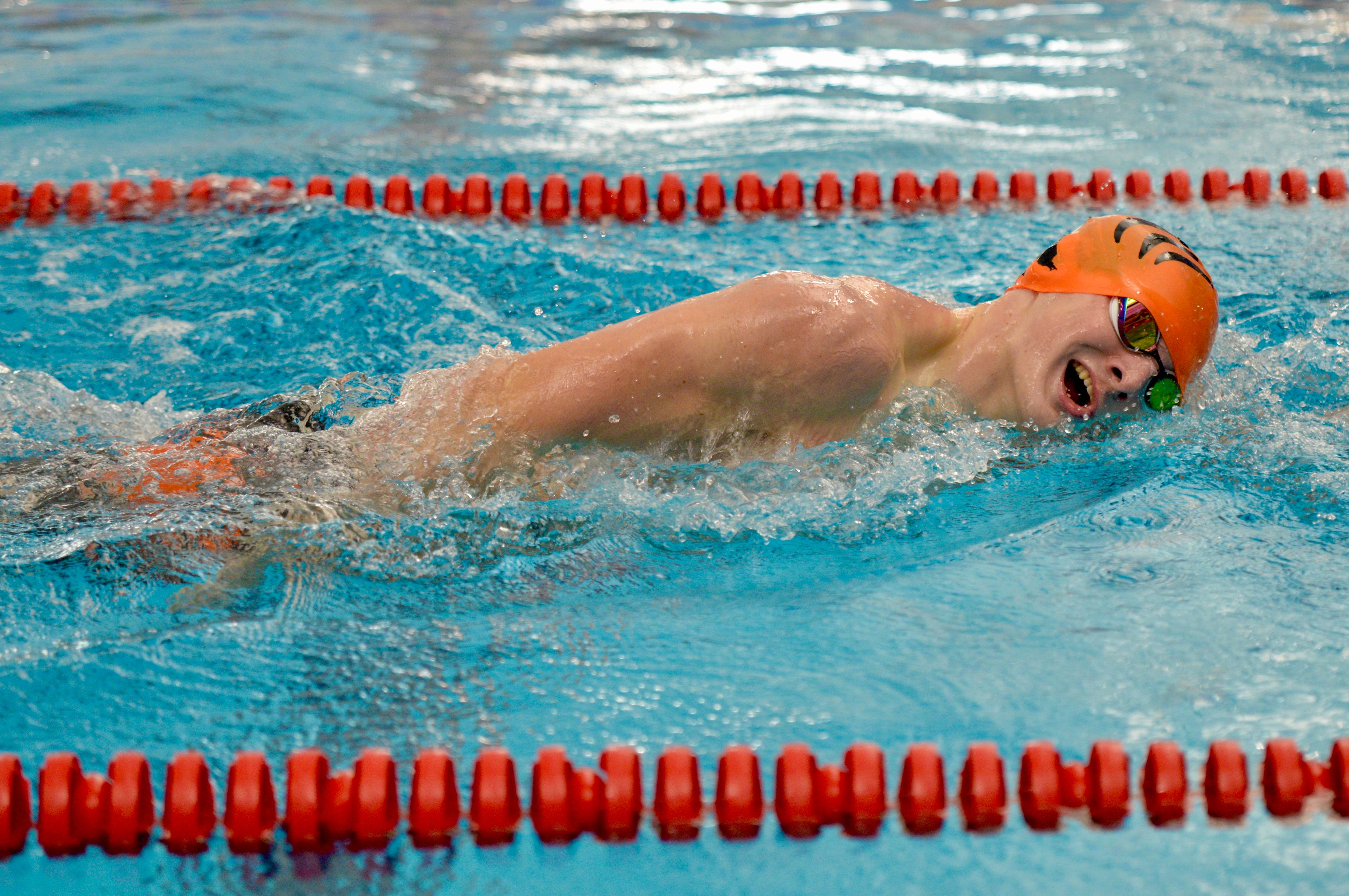 Cape Central’s Kent Sheridan swims against Notre Dame on Tuesday, Oct. 29, at the Cape Aquatic Center.