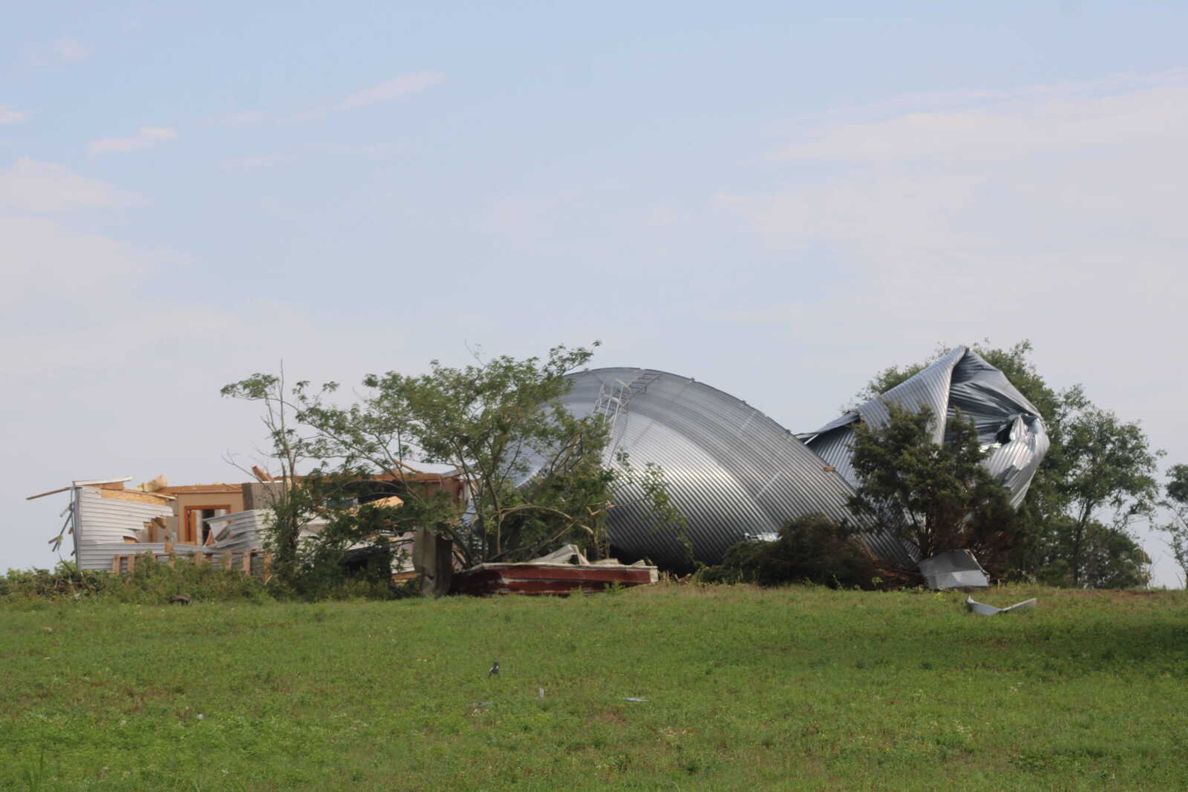 Damage from storm at the intersection of Hwy O and CR 532