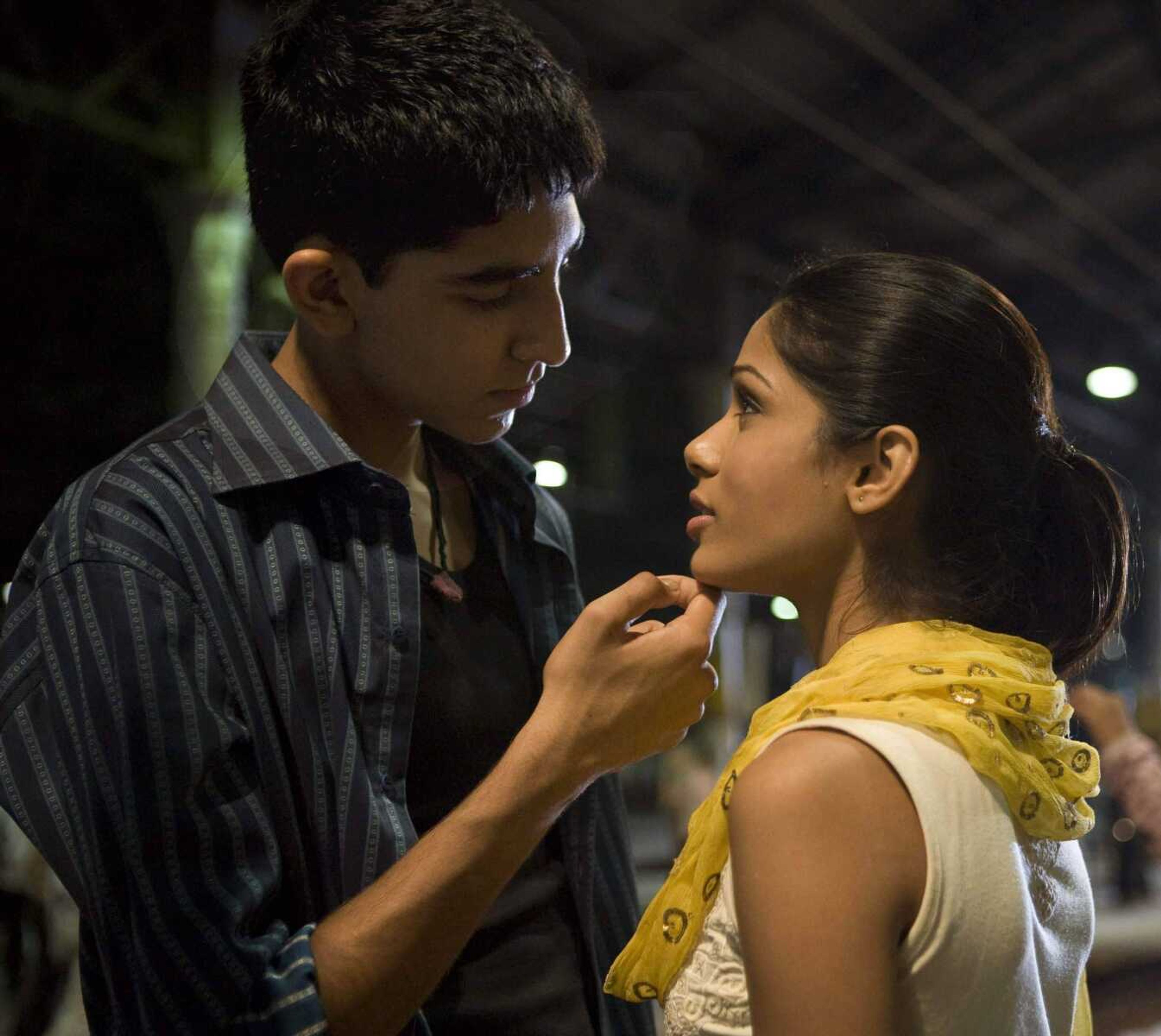 In this image released by Fox Searchlight pictures, Dev Patel, left, and Freida Pinto are shown in a scene from "Slumdog Millionaire." (AP Photo/Fox Searchlight, Ishika Mohan) ** NO SALES **