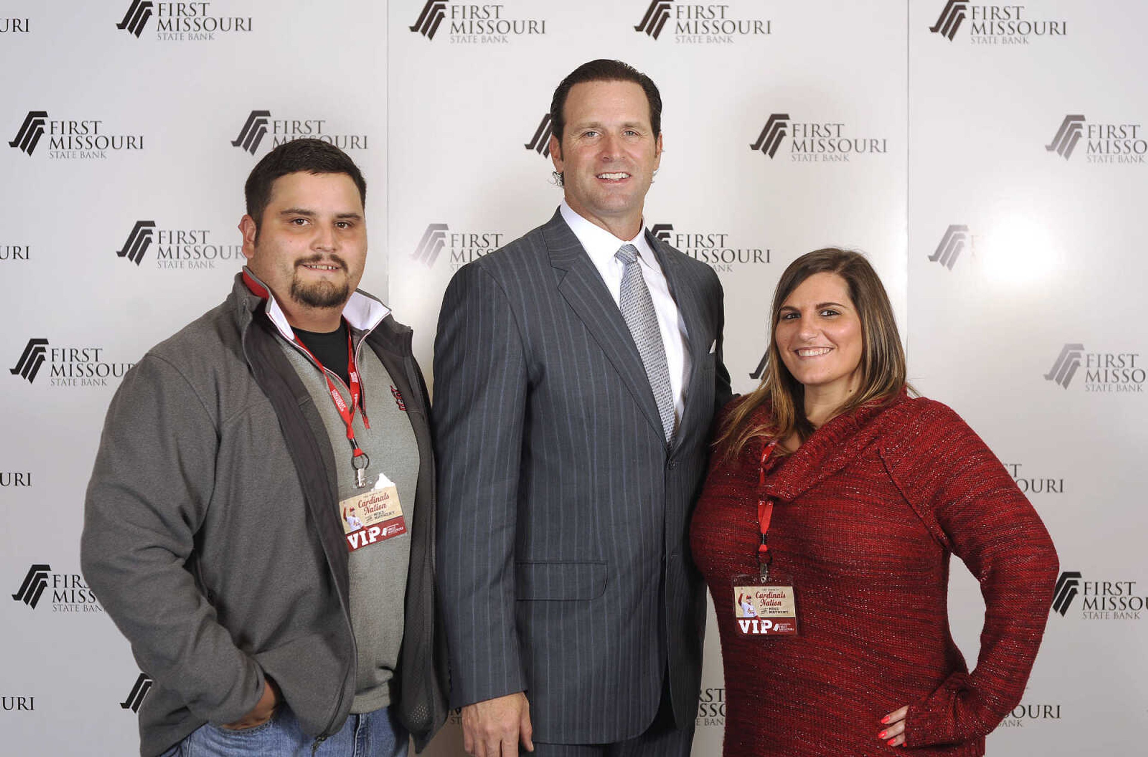 LAURA SIMON ~ lsimon@semissourian.com

Mike Matheny, manager of the St. Louis Cardinals, poses with fans during a VIP reception, Wednesday, Dec. 2, 2015, at Southeast Missouri State University's River Campus. "The State of Cardinals Nation" was presented by First Missouri State Bank.