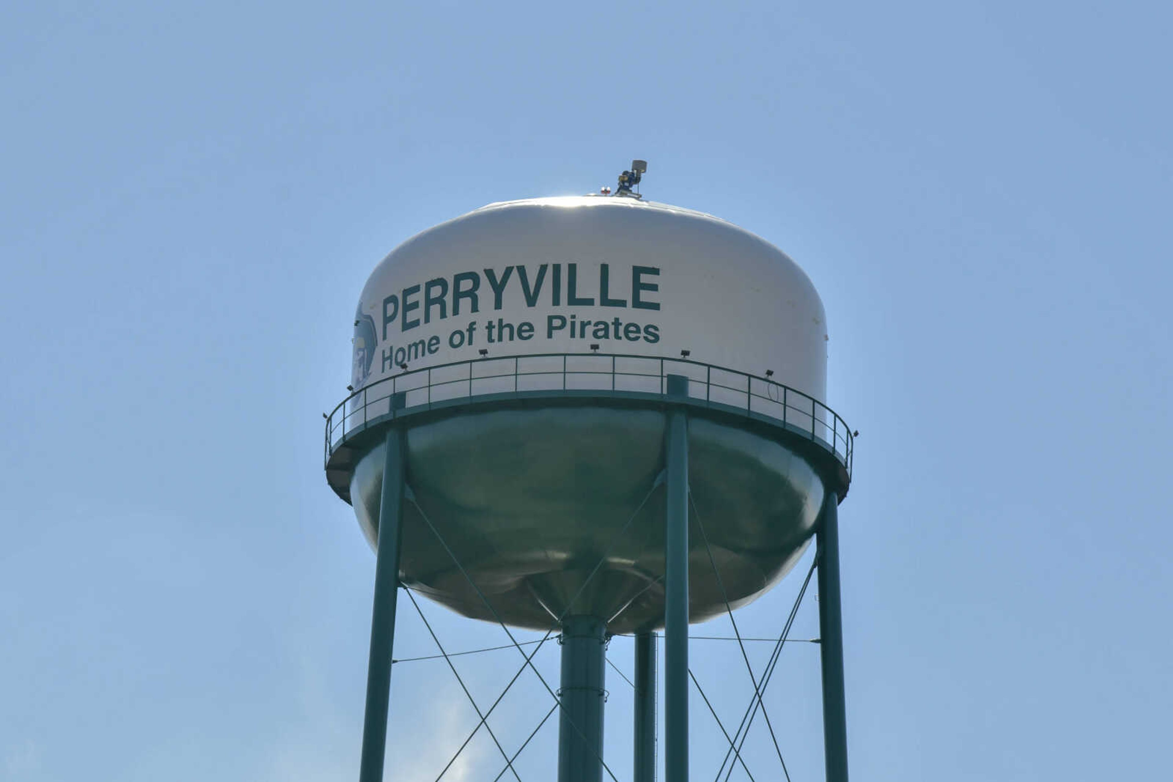 A water tower in Perryville on Thursday, Feb. 25, 2021. 