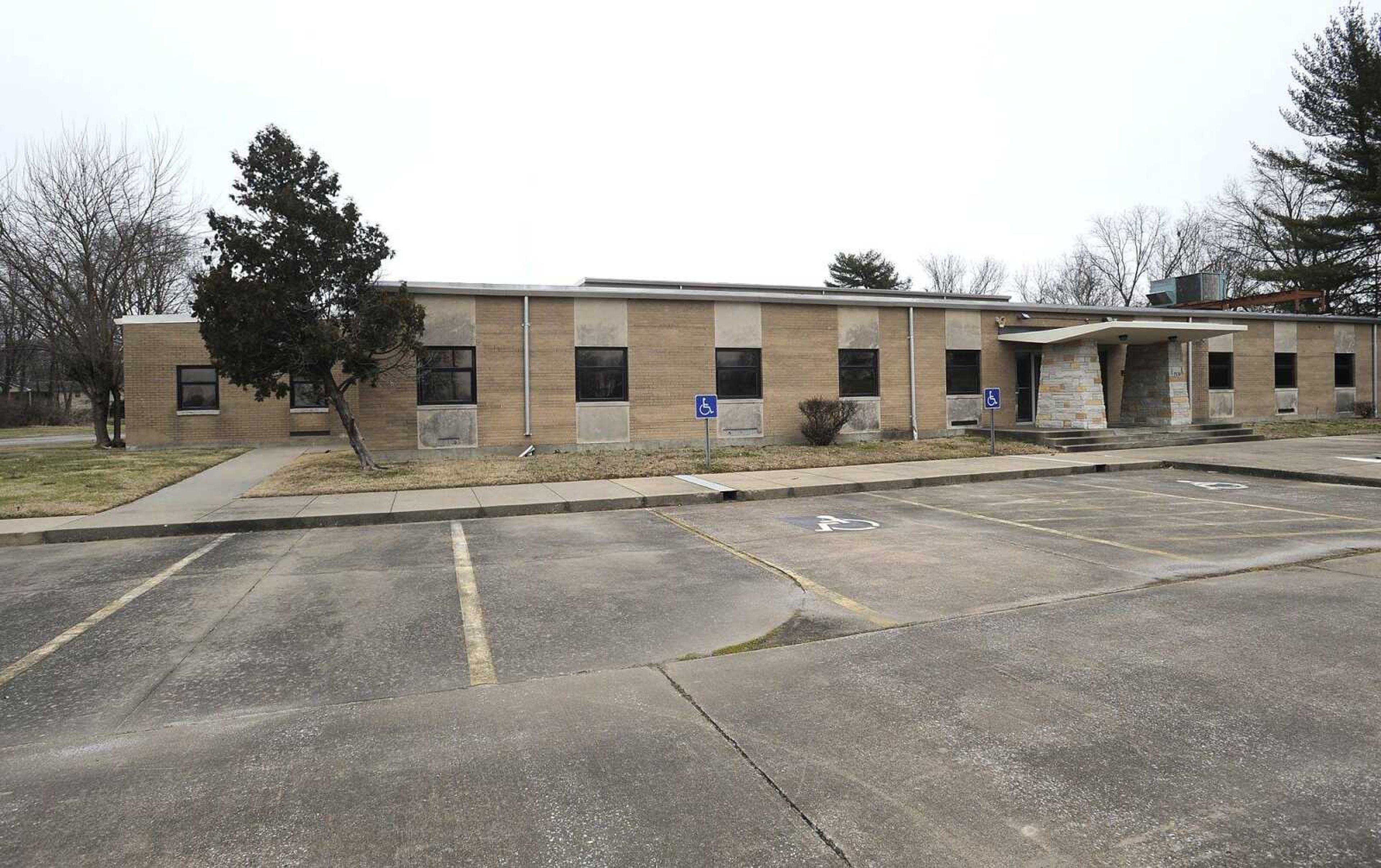 The former Naval Reserve building next to Arena Park is seen Tuesday in Cape Girardeau.