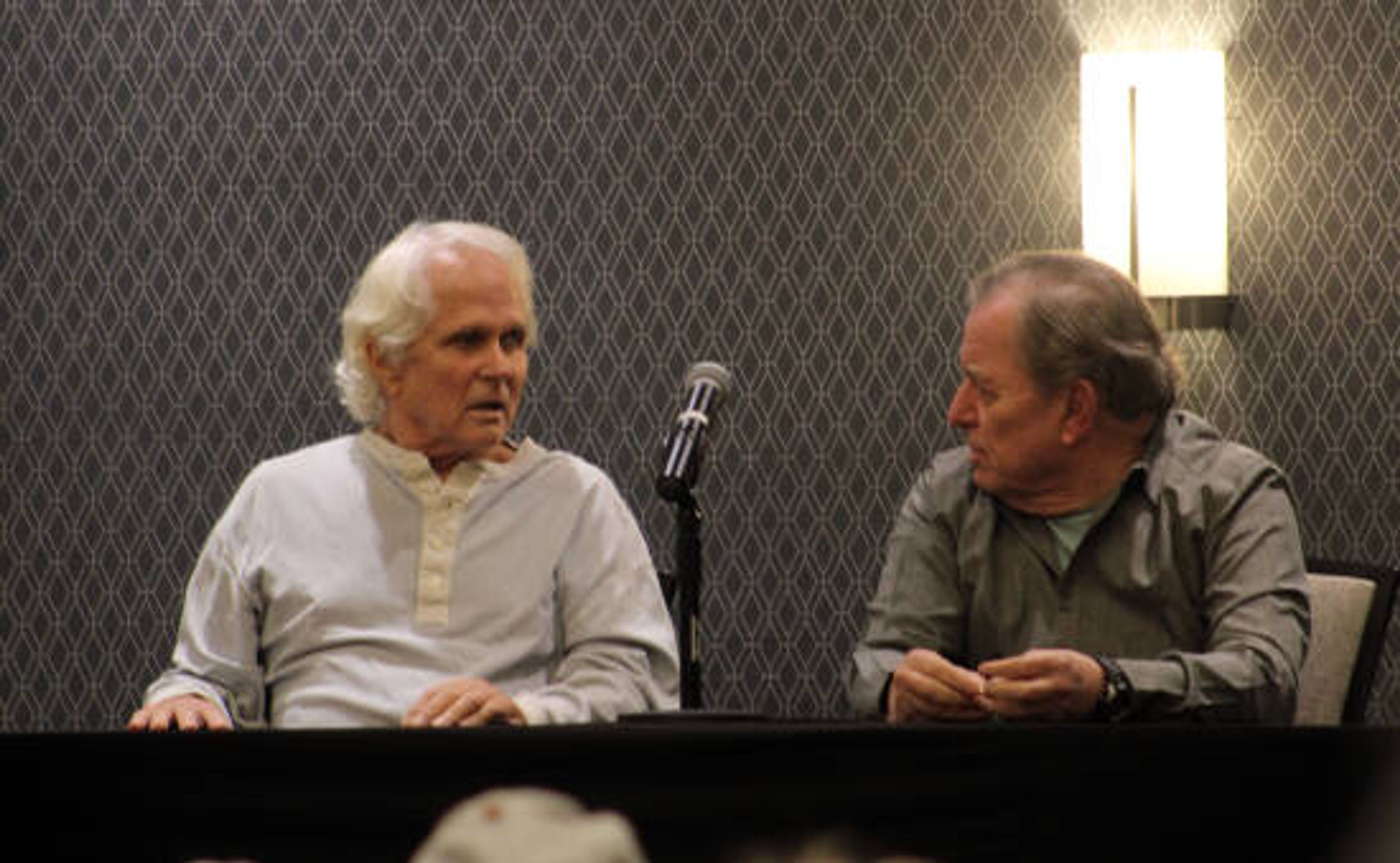 Actors Jerry Mathers and Tony Dow of "Leave it to Beaver" take questions after reading an episode of the show at Cape Comic Con 2021 Saturday, Oct. 2, 2021, at Drury Conference Center in Cape Girardeau.