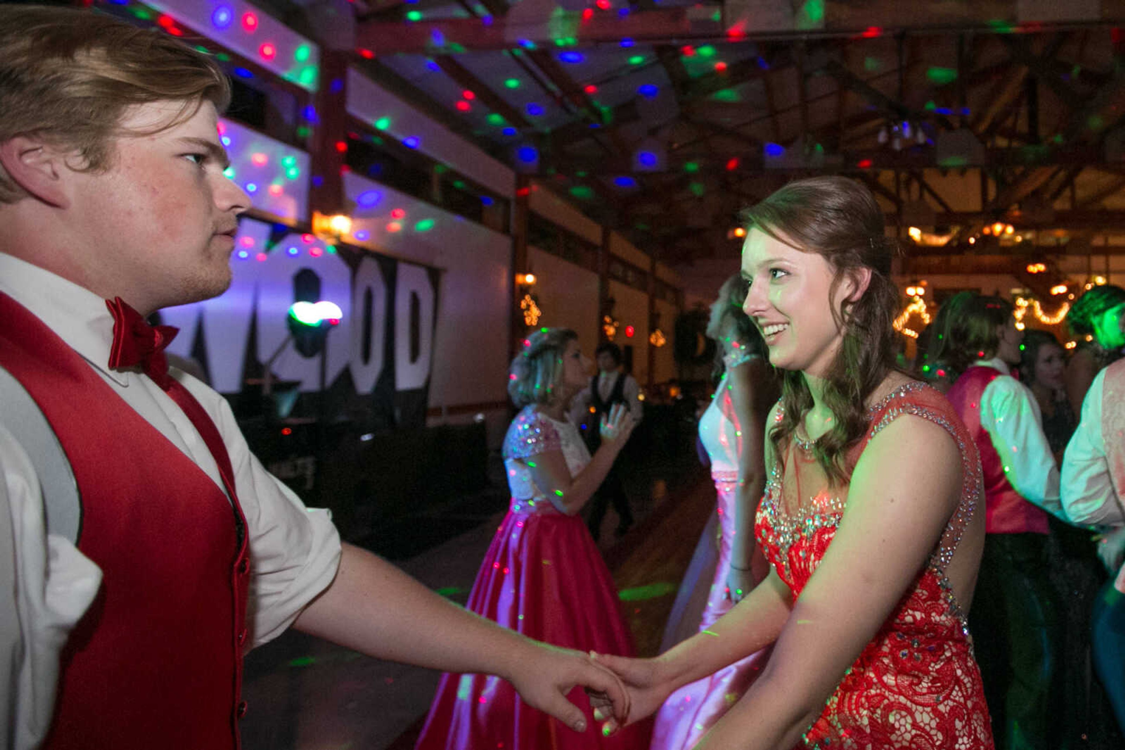 GLENN LANDBERG ~ glandberg@semissourian.com

Students take to the dance floor during the Notre Dame Regional High School prom, "Red Carpet Gala," Friday, April 29, 2016 at Bavarian Halle in Jackson.