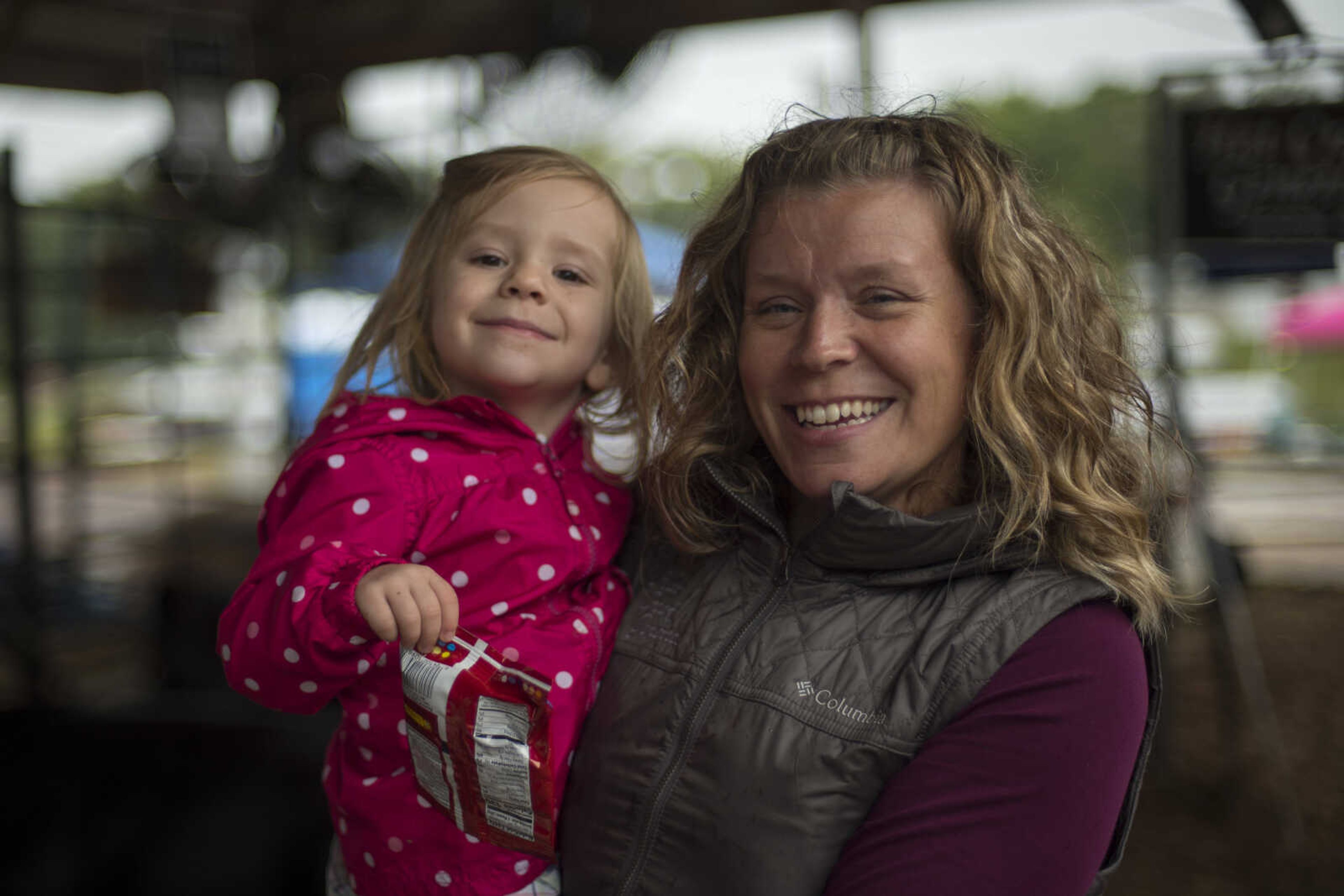 Kara, left, and Lesley Meier pose for a photo during the East Perry County Fair Saturday.