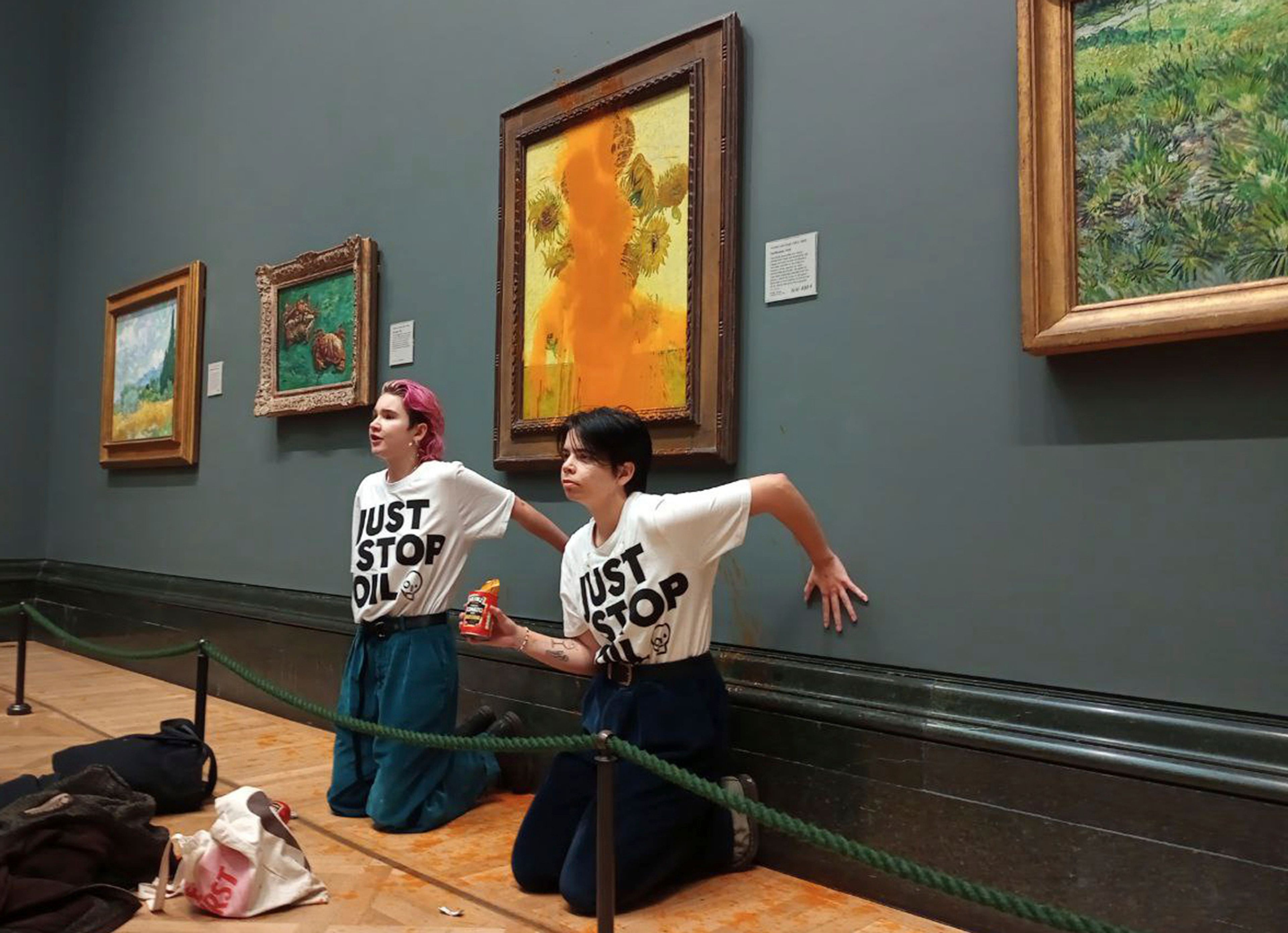 Van Gogh paintings vandalized at a London gallery after 2 activists were sentenced in similar attack