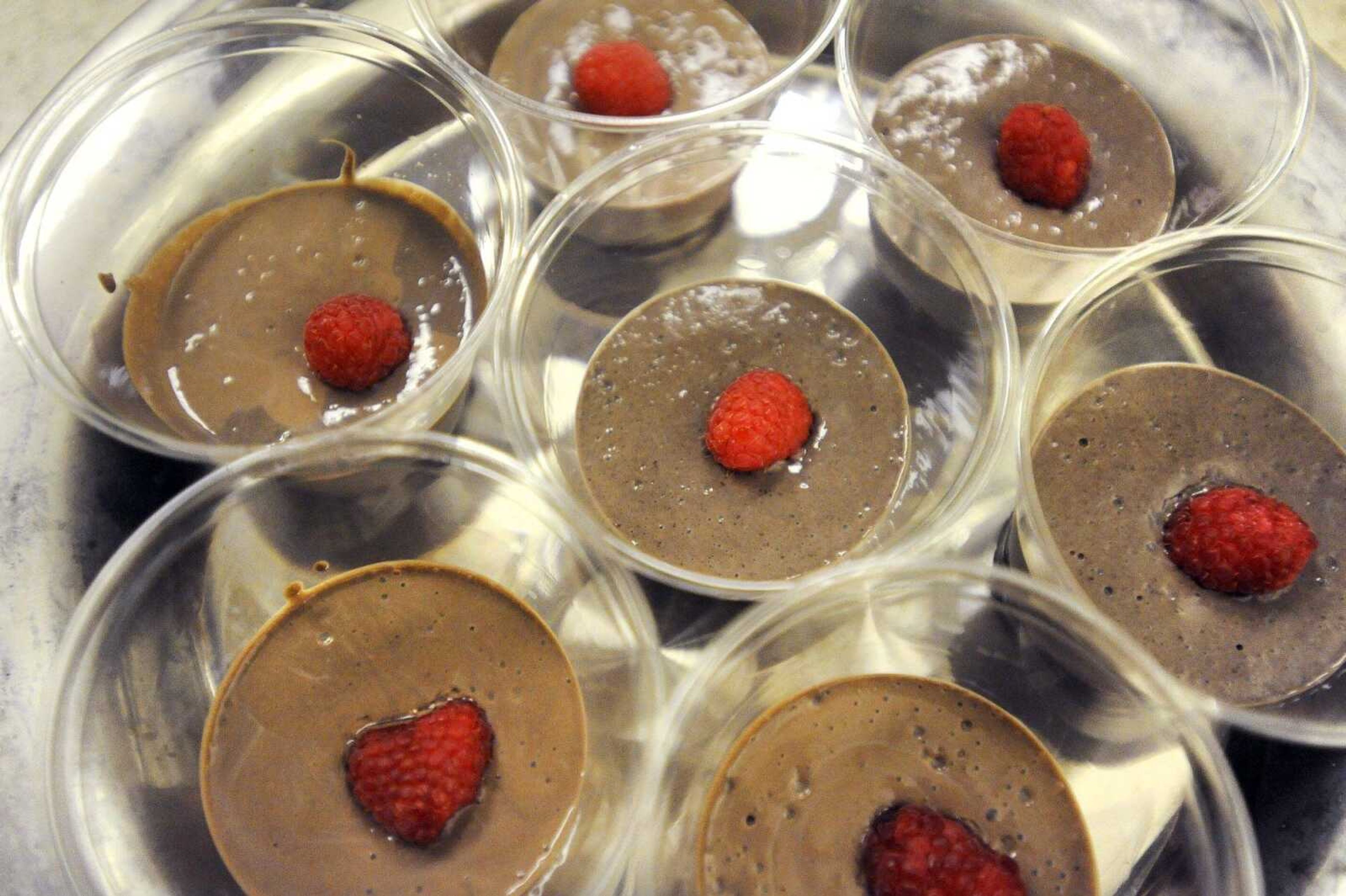 Chocolate tofu pudding is seen on Monday, May 30, 2016, during a tofu cooking class at HealthPoint Fitness in Cape Girardeau.