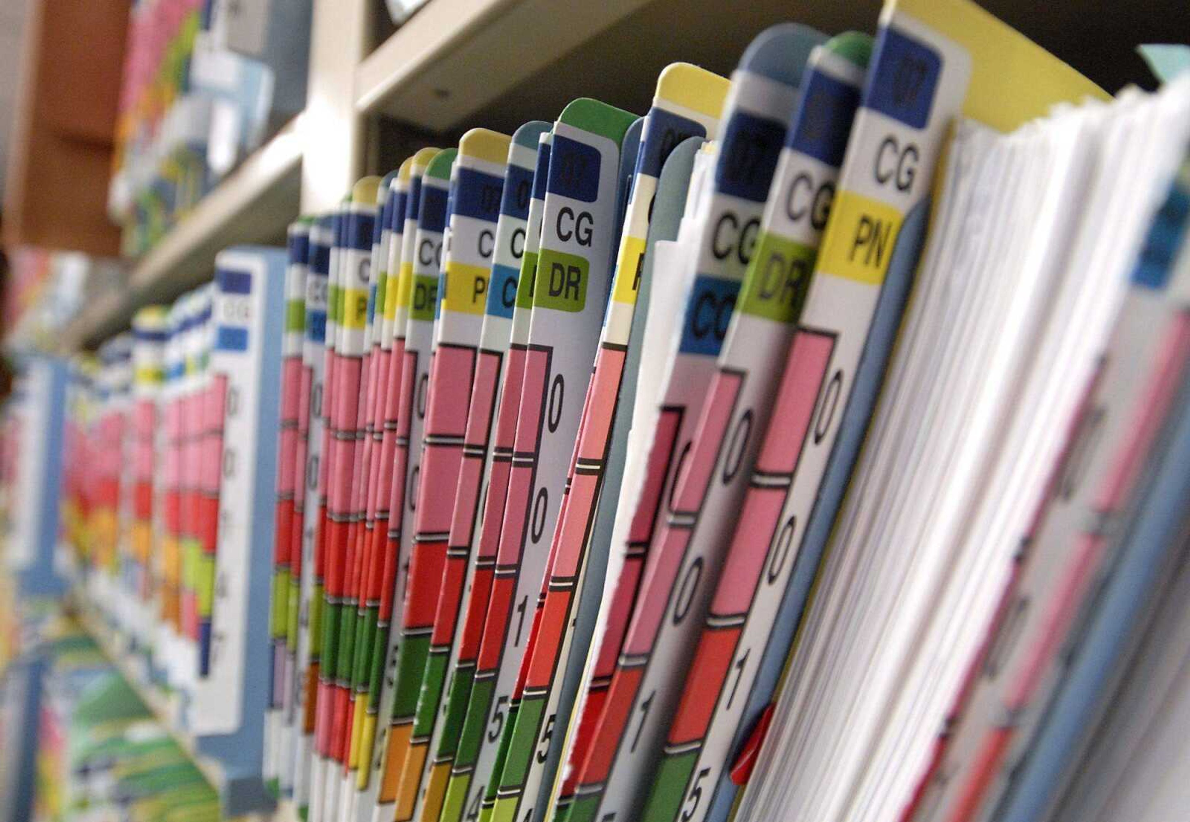 Rows of court documents are stored Thursday at the Common Pleas Courthouse in Cape Girardeau.