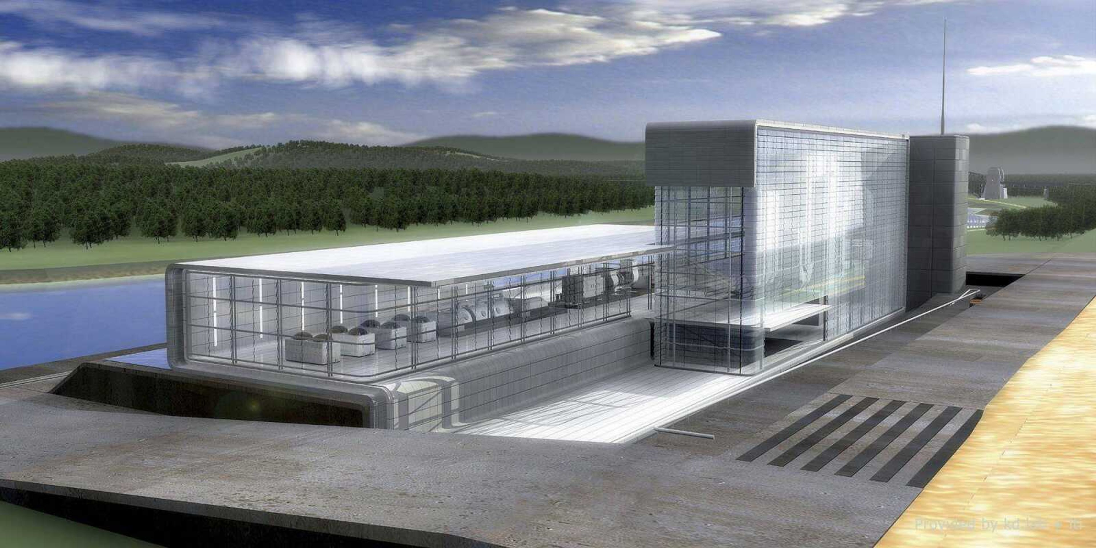 This image shows an artist's rendering of the next-generation FutureGen power plant. (U.S. Department of Energy)