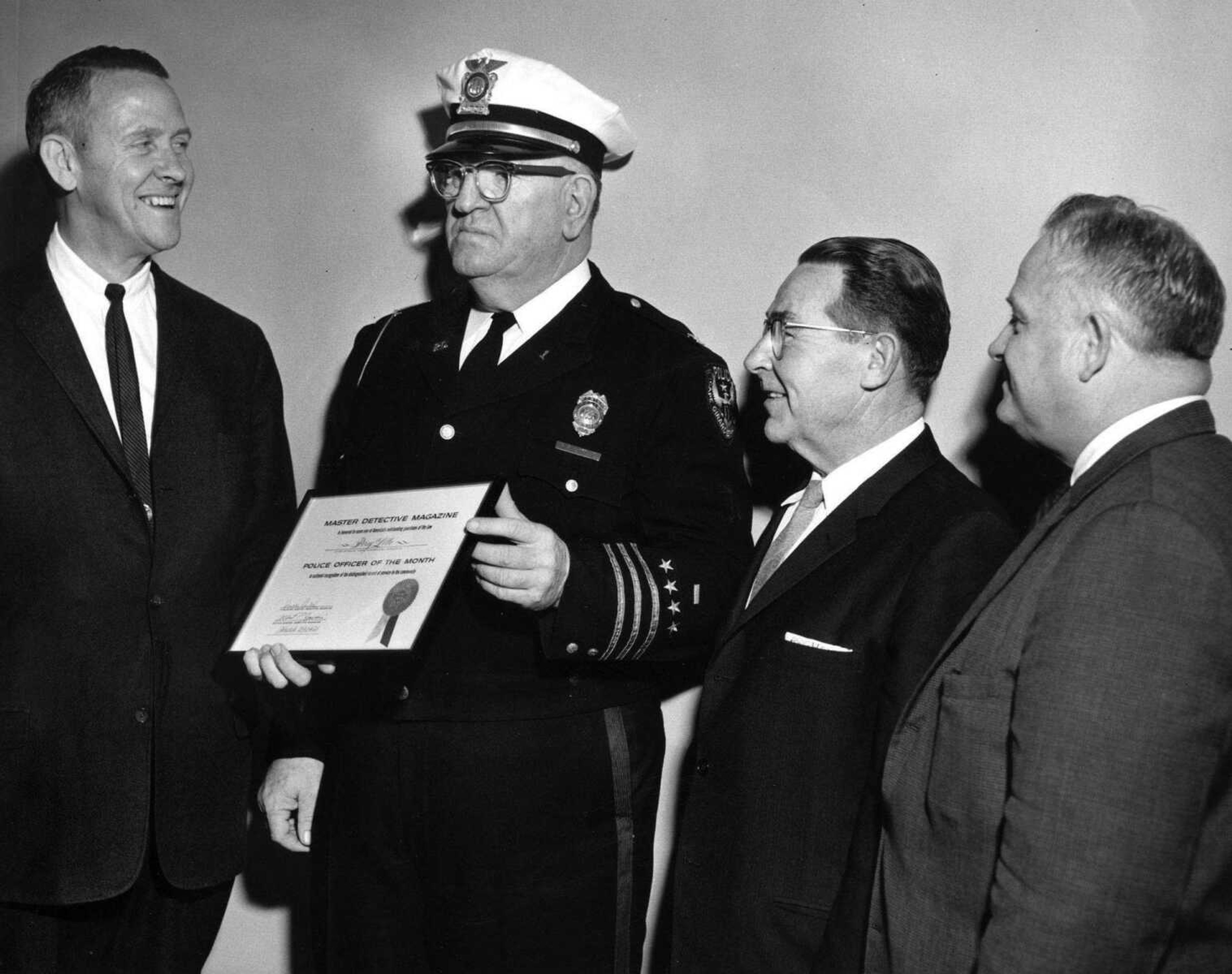 SOUTHEAST MISSOURIAN ~ photos@semissourian.com
April 3, 1962
Chief Percy R. Little receives national police officer of the month award.