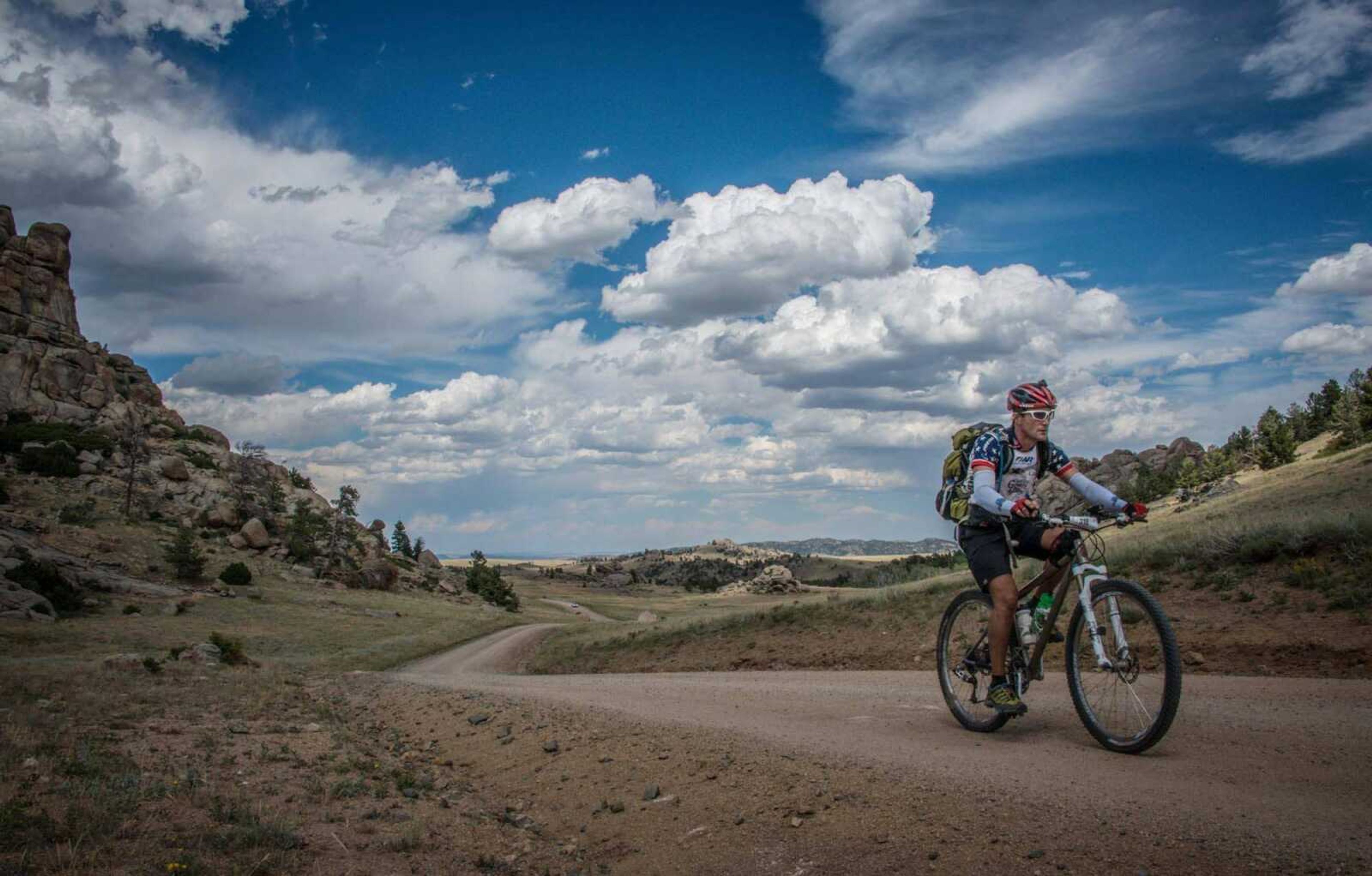 Cape Girardeau's Bryan Greaser rides during a mountain bike leg of the 3  -day Cowboy Tough expedition advenure race July 14-17 in Wyoming. Greaser, a lawyer in Cape, helped his four-person team cross the finish line four hours ahead of the clock's expiration.