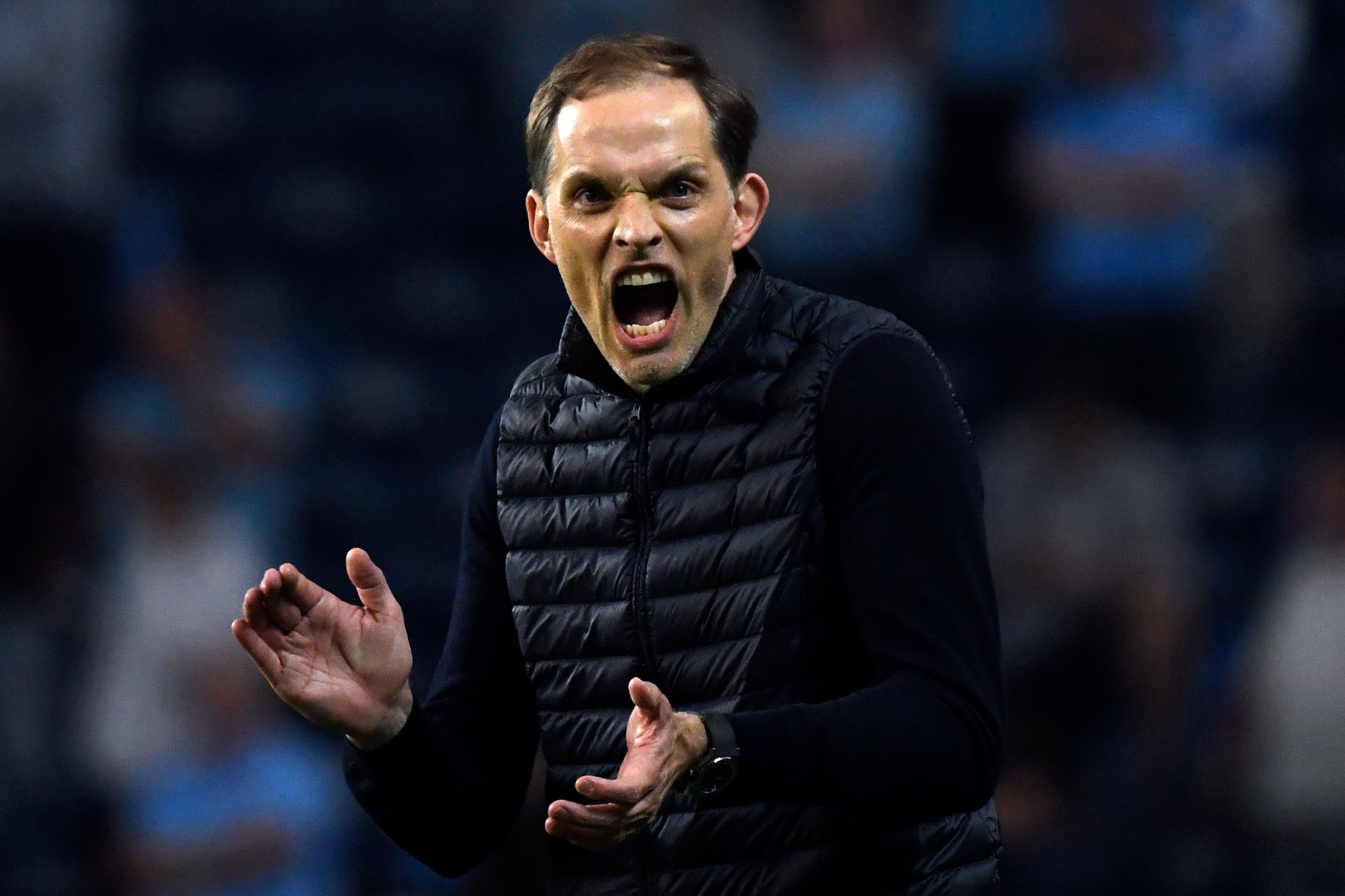 FILE - Chelsea's head coach Thomas Tuchel reacts during the Champions League final soccer match between Manchester City and Chelsea at the Dragao Stadium in Porto, Portugal, Saturday, May 29, 2021. (Pierre Philippe Marcou/Pool via AP, File)