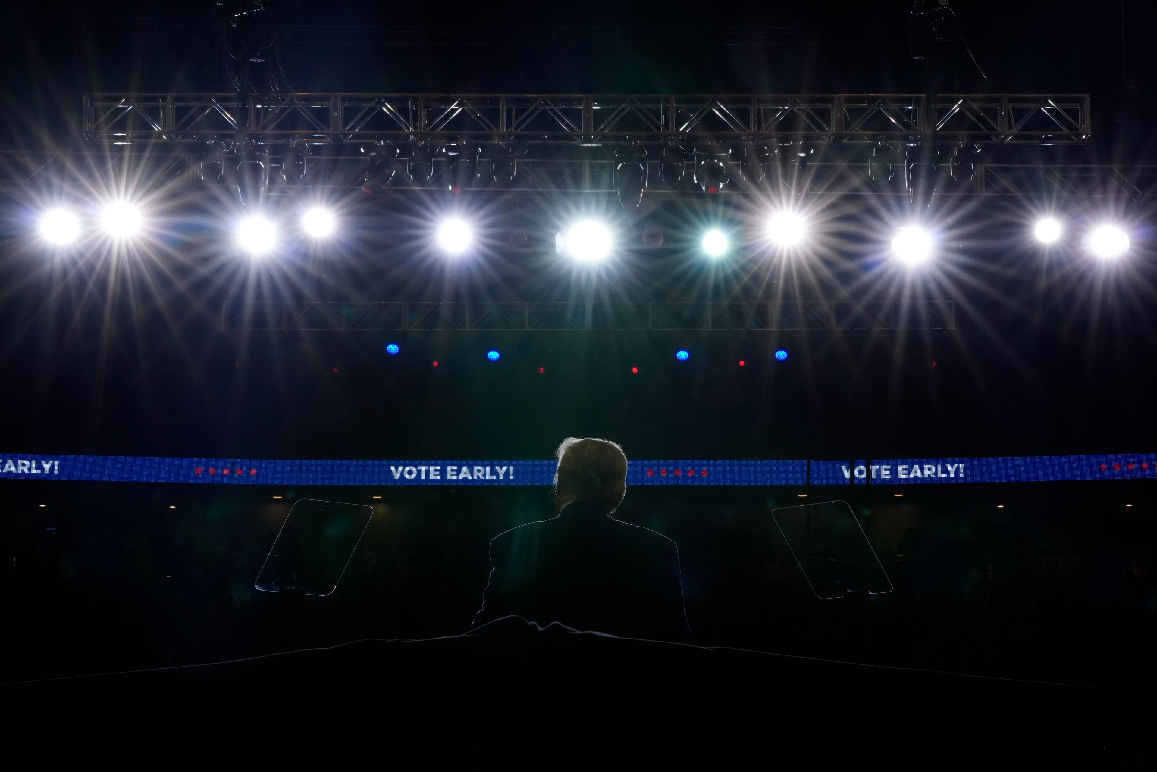 Republican presidential nominee former President Donald Trump speaks at a campaign rally at the Bryce Jordan Center, Saturday, Oct. 26, 2024, in State College, Pa. (AP Photo/Alex Brandon)