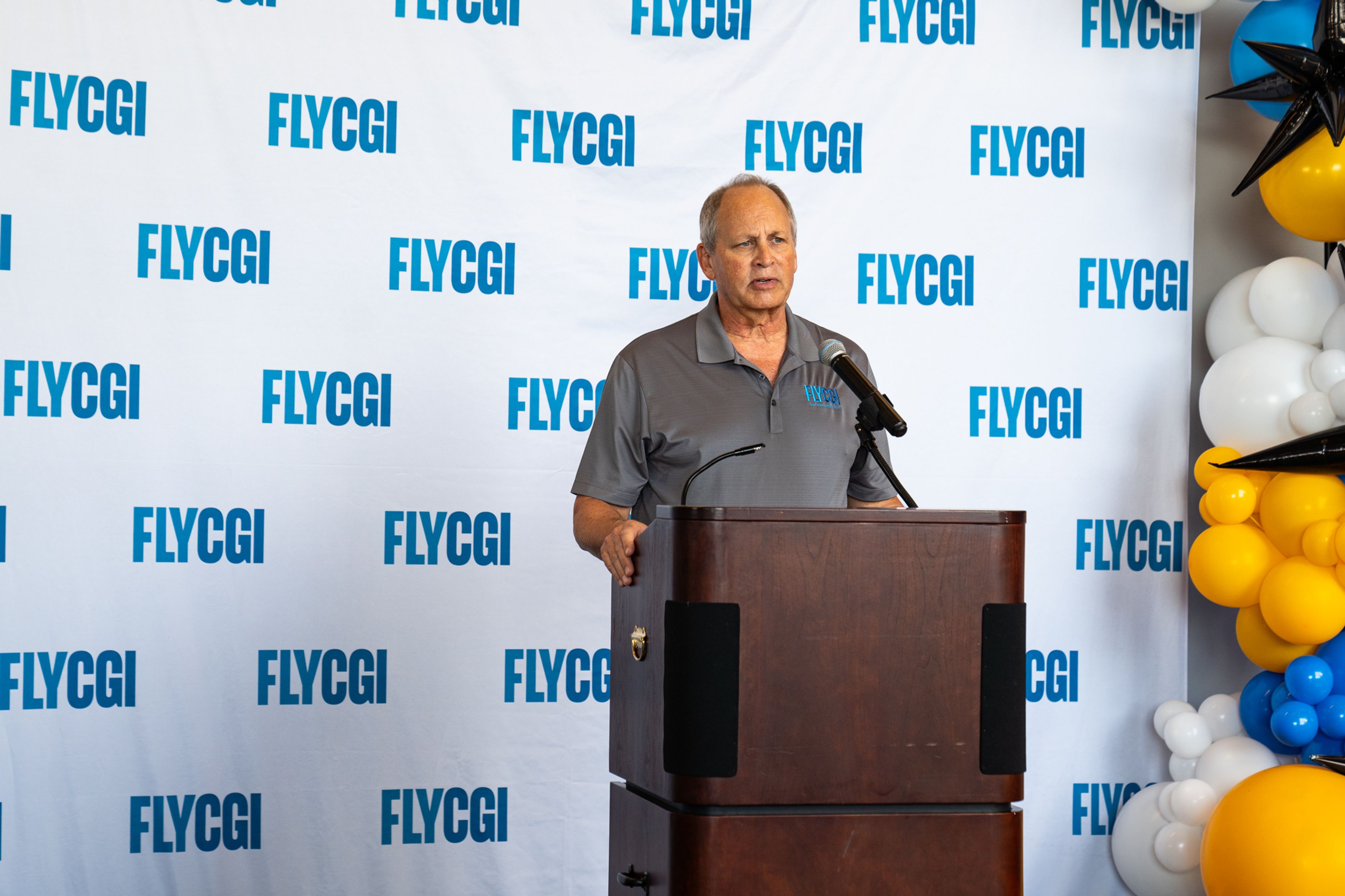 Airport Advisory Board chairman Richard Knote  speaks to the attendees at a press conference on Tuesday, Oct. 1 in the new Cape Girardeau Regional Airport terminal.