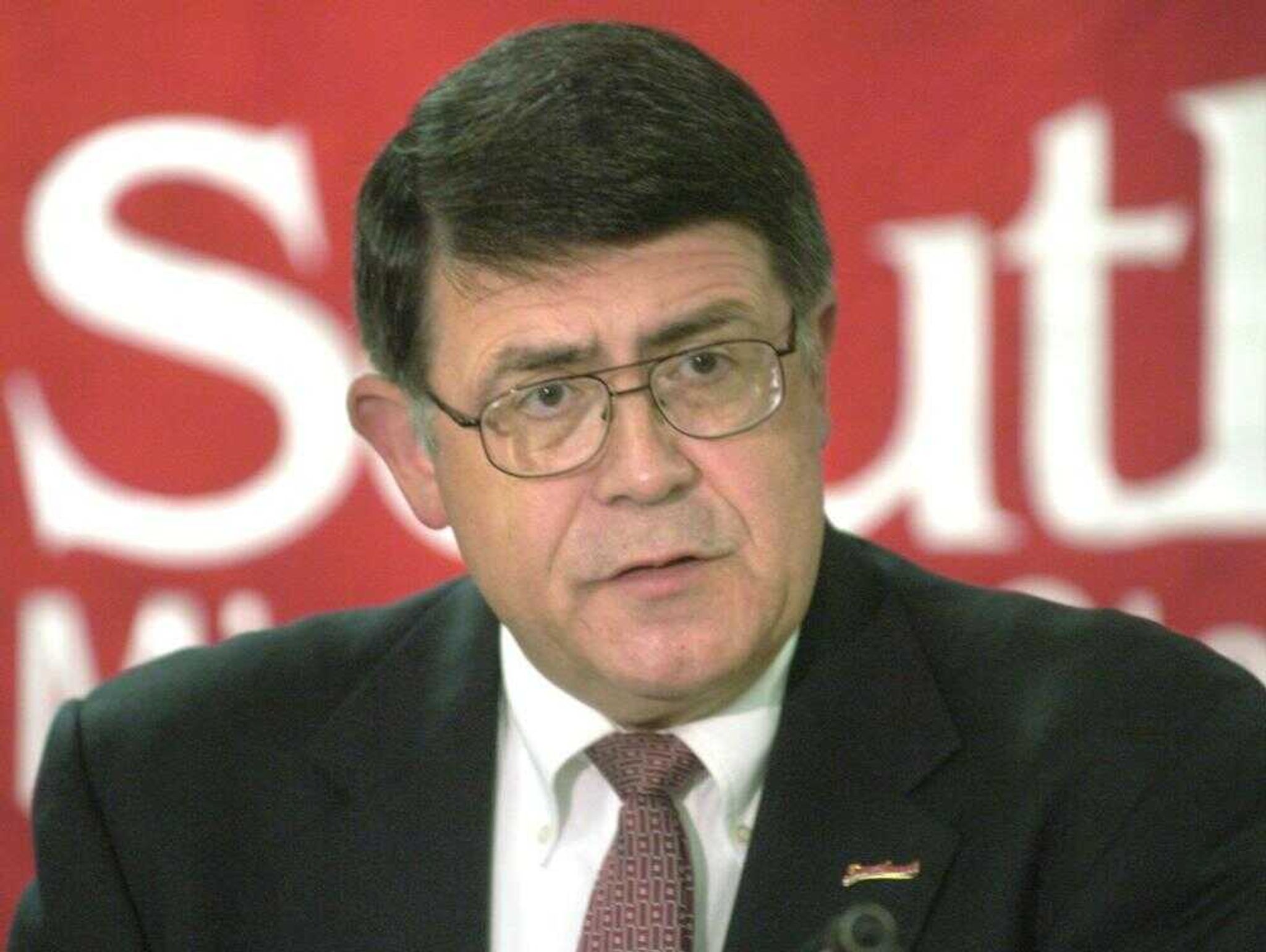 Southeast Missouri State University President Dr. Kenneth Dobbins spoke at a news conference Friday during which a review of alleged NCAA violations in the women's basketball program at Southeast were released. (FRED LYNCH &#149; flynch@semissourian.com)