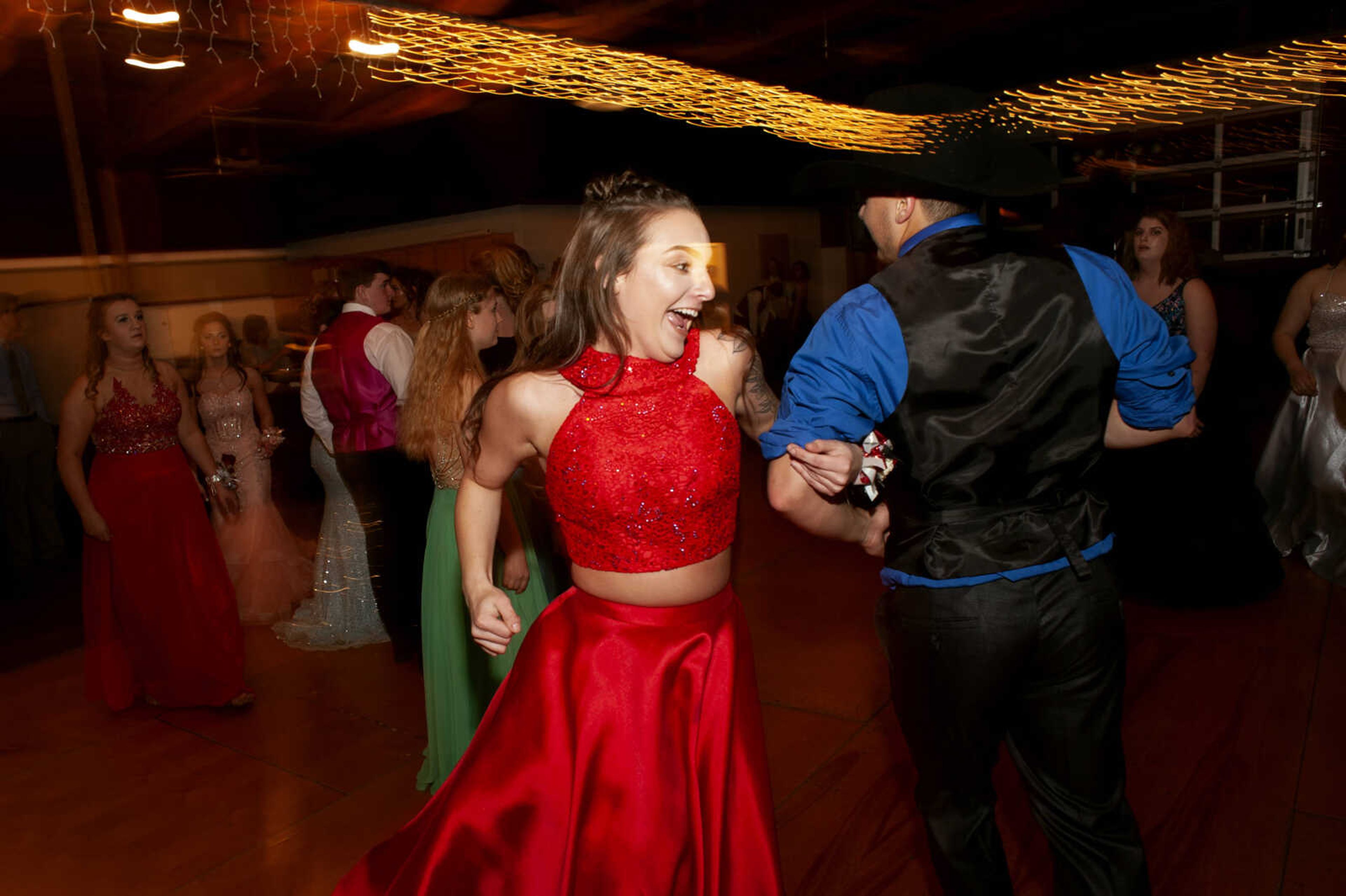 Scott City 2018 graduate Ashley Griggs dances with Scott City senior Kolbe Drury during Scott City's prom Saturday, April 6, 2019, at Deerfield Lodge in Cape Girardeau.