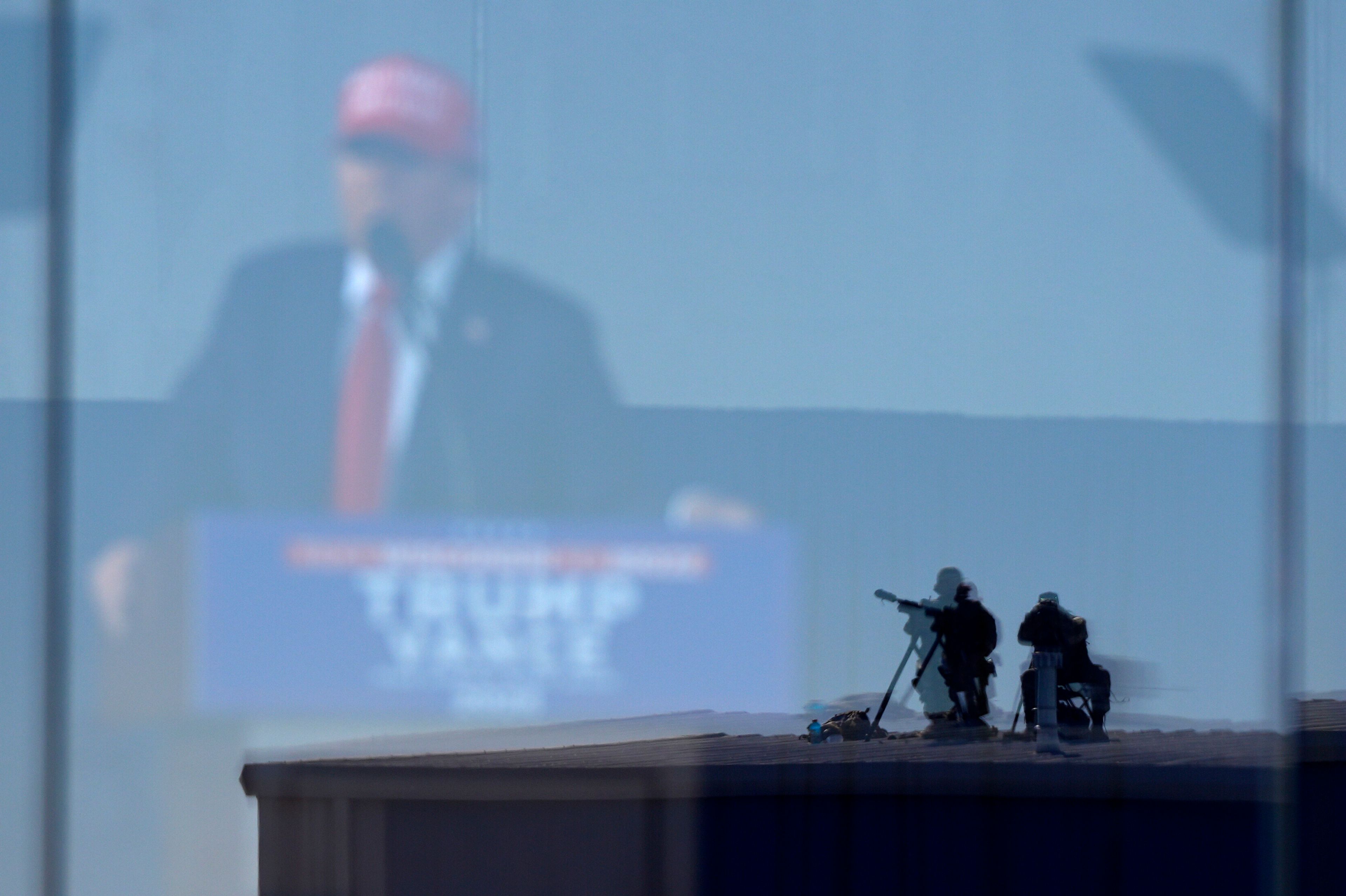 Republican presidential nominee former President Donald Trump speaks during a campaign rally at Dodge County Airport, Sunday, Oct. 6, 2024, in Juneau, Wis. (AP Photo/Julia Demaree Nikhinson)