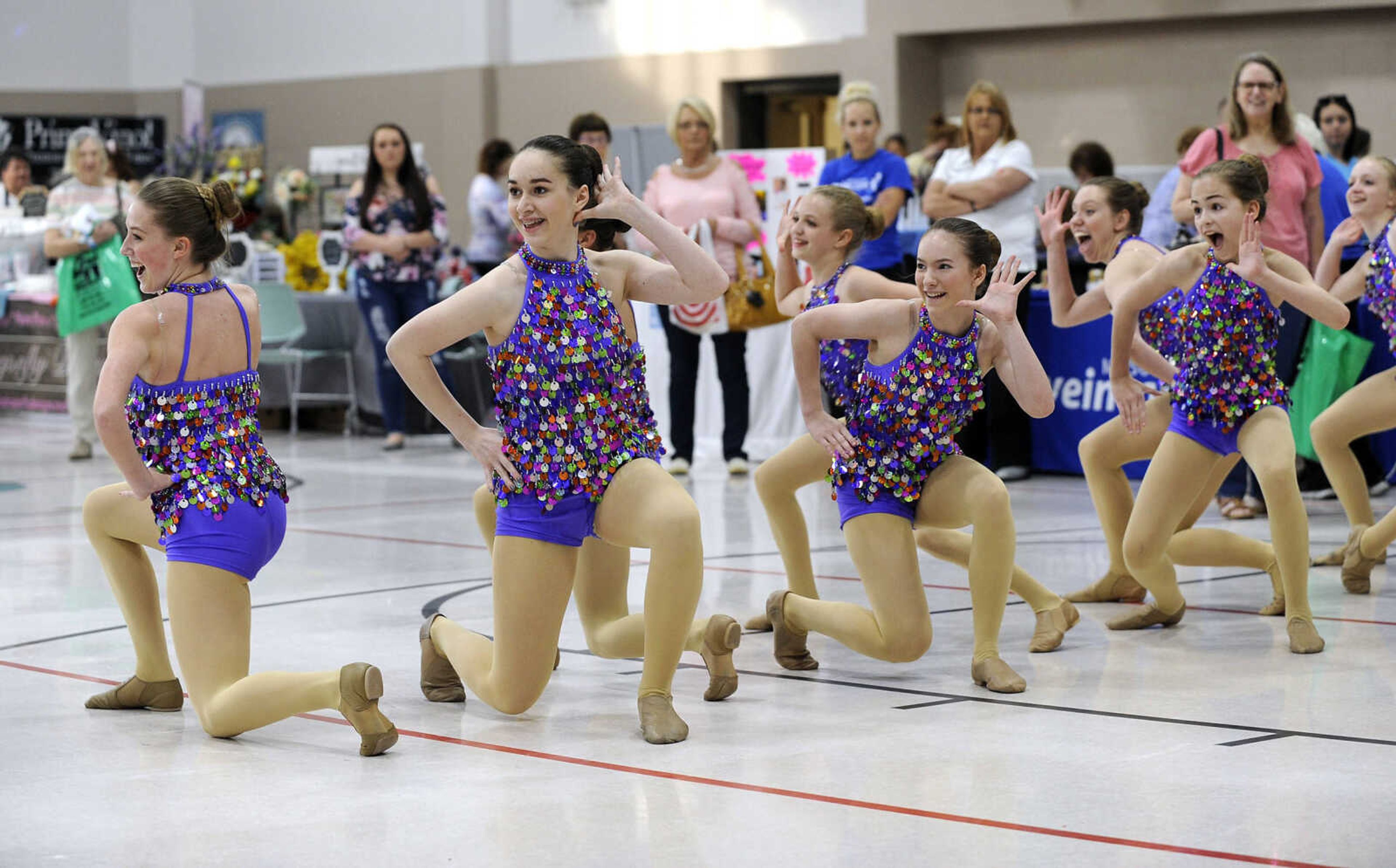 FRED LYNCH ~ flynch@semissourian.com
The Dance Center competition team performs Thursday, May 10, 2018 at the Flourish Ladies Night Out at the Osage Centre.